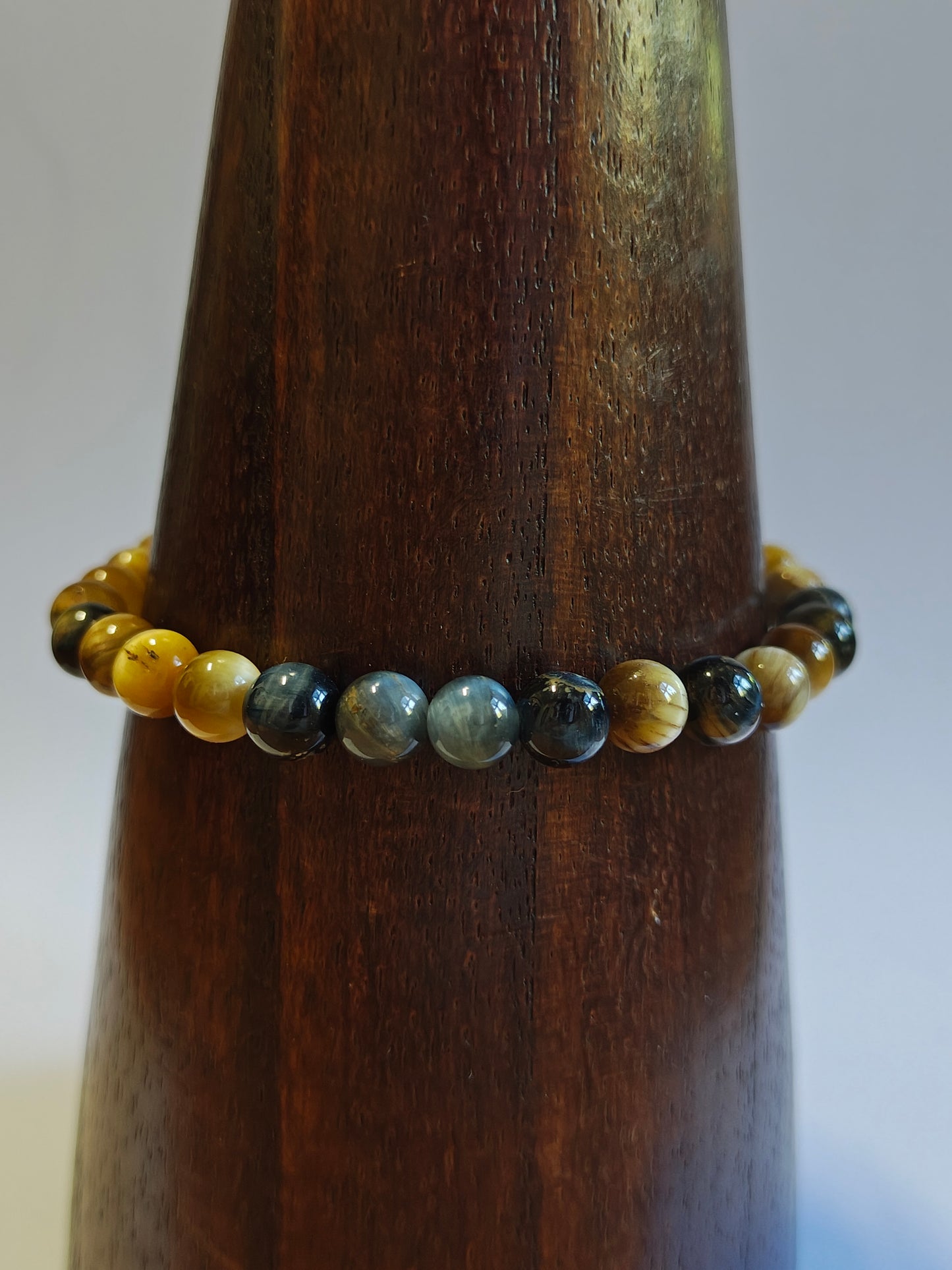 Blue/Gold Tiger Eye Bracelet (6mm)