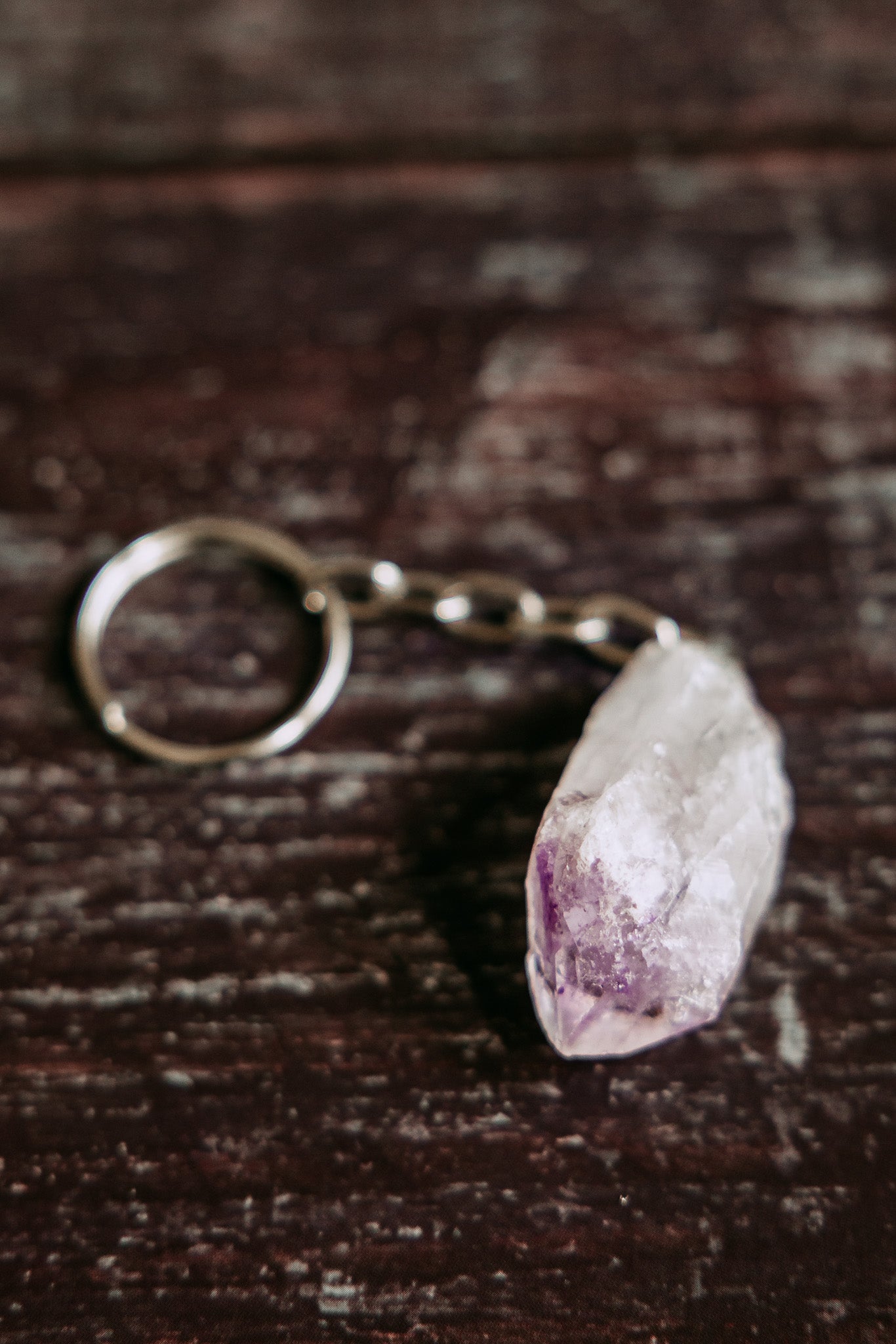 Raw Amethyst Keychain