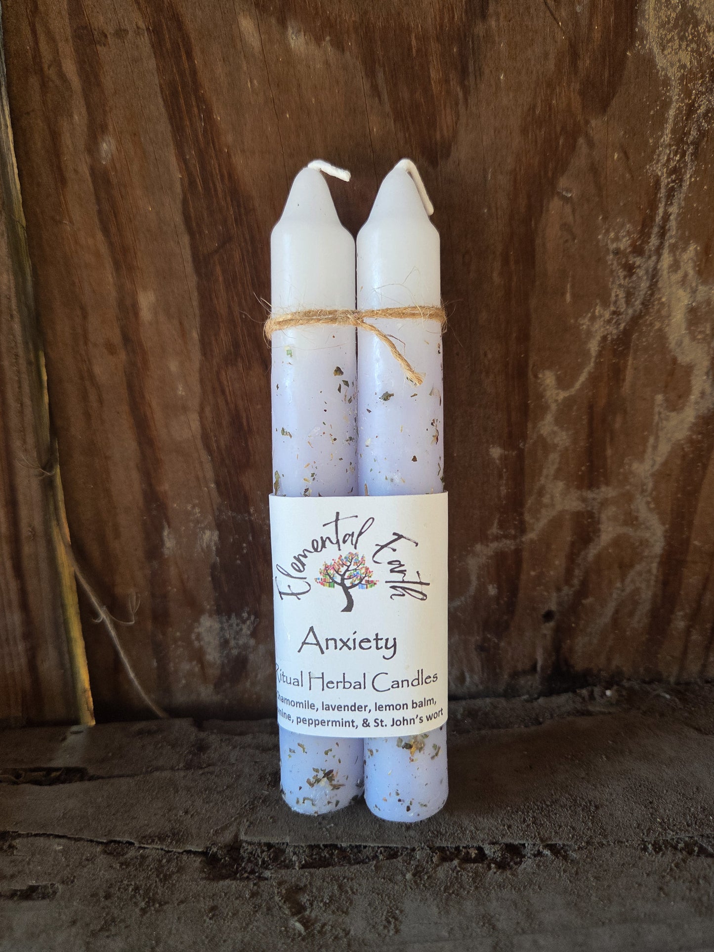 Anxiety Herbal Intention Taper Candles