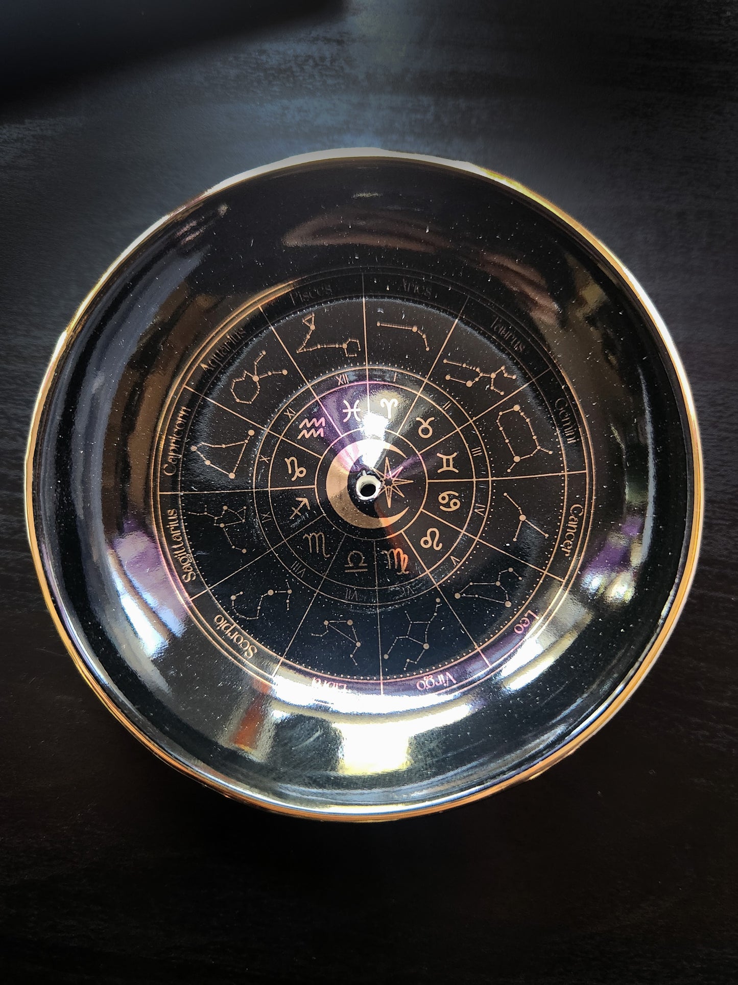 Astrology Wheel Ceramic Incense Holder