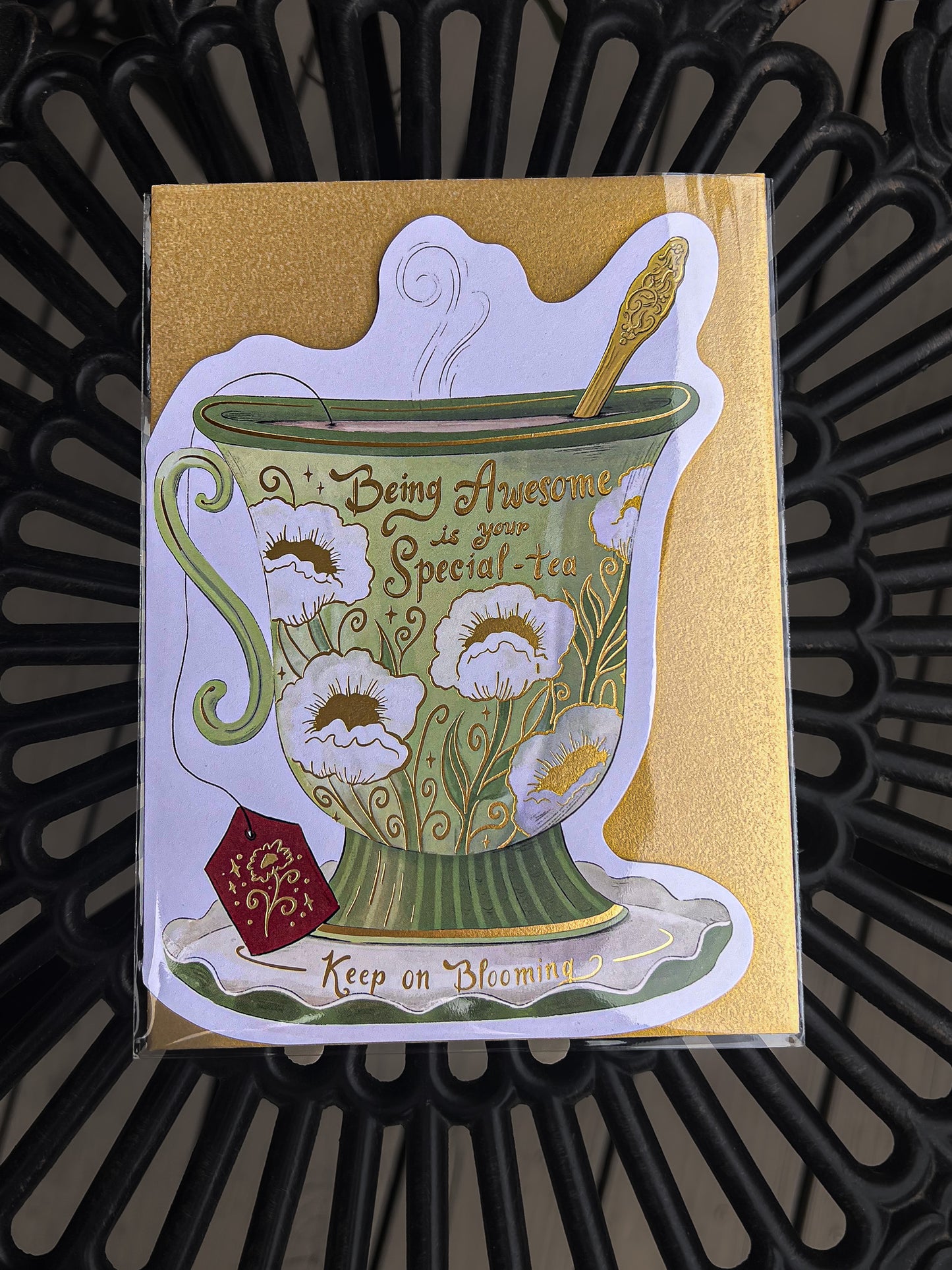 Being Awesome Teacup Diecut Card