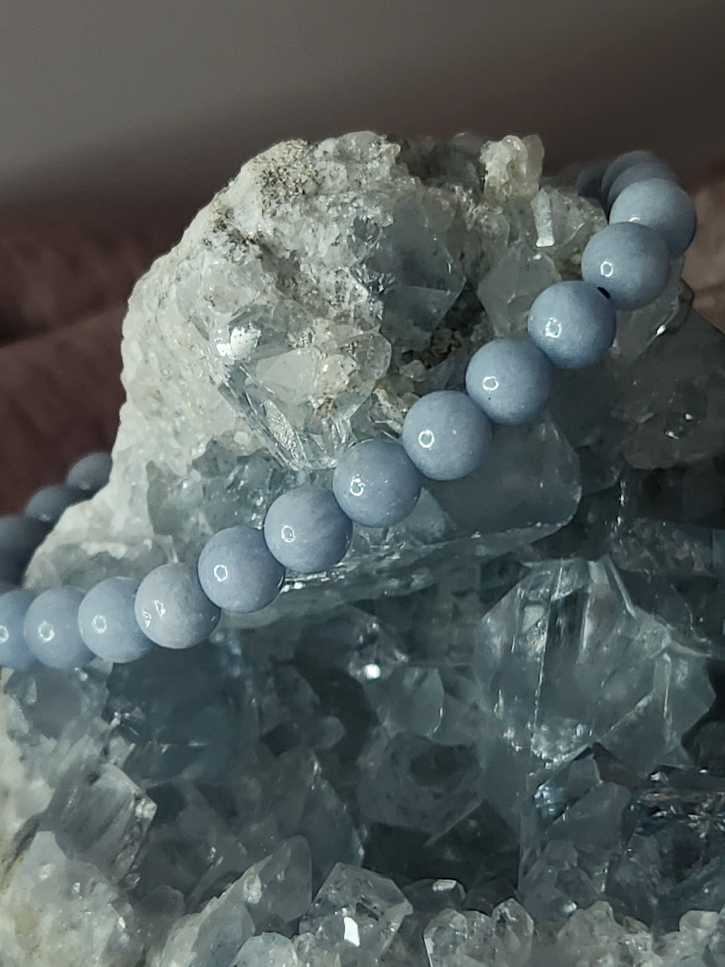 Blue Angelite Bracelet (6mm)
