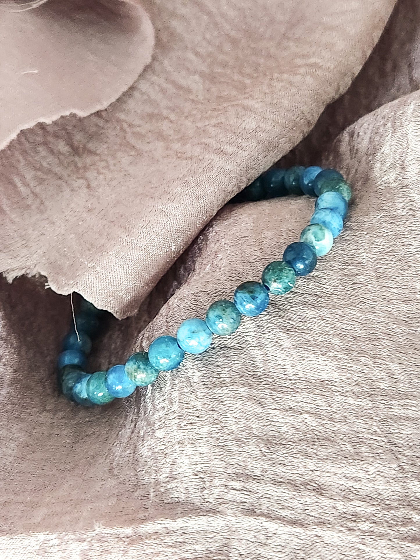 Blue Apatite 6mm Bracelet