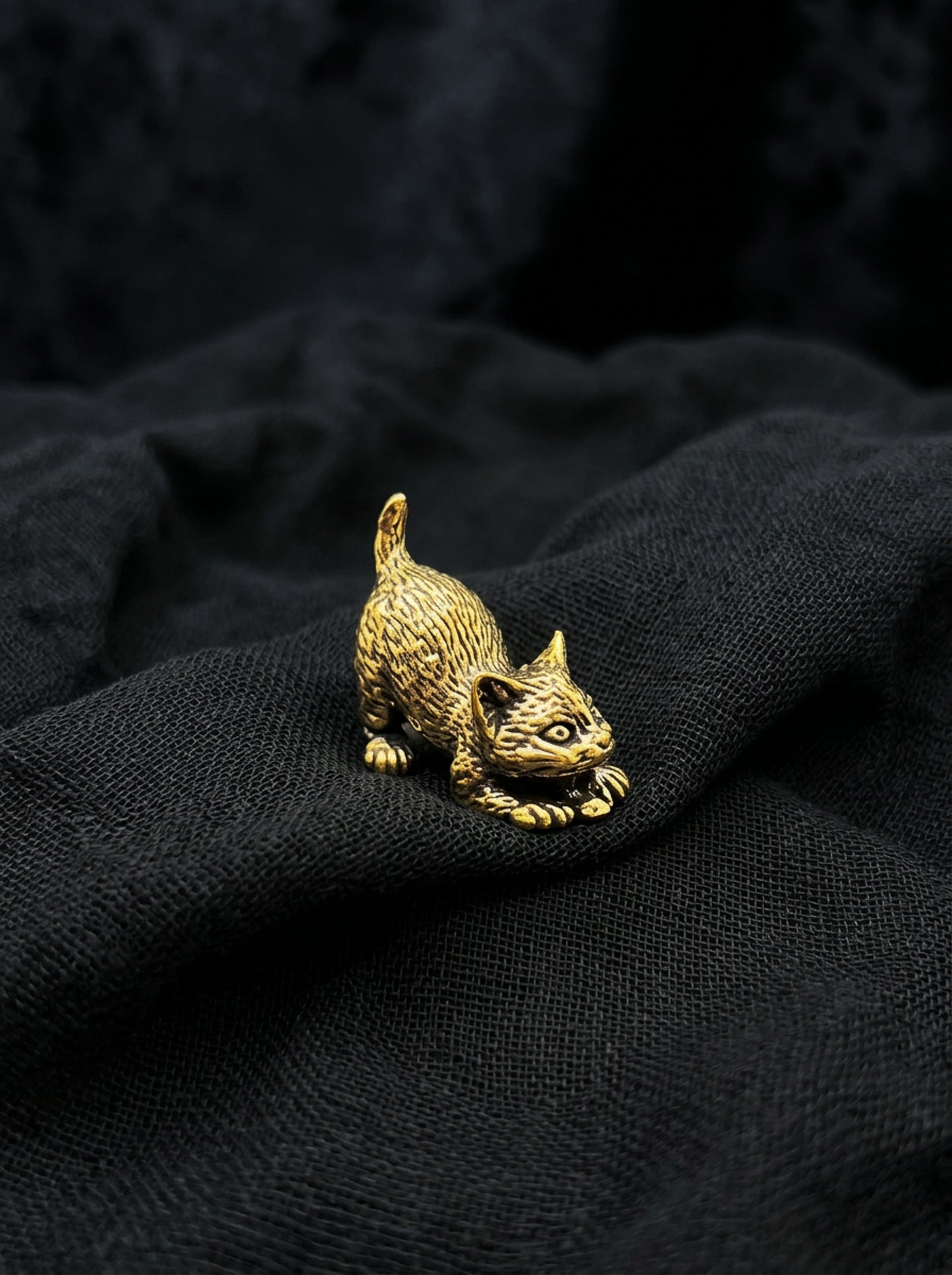 Brass Playful Cat