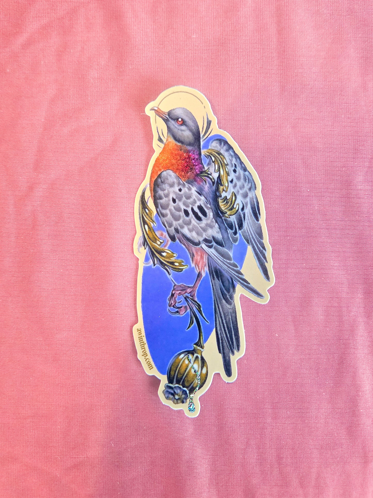 Colorful Pigeon Glitter Sticker