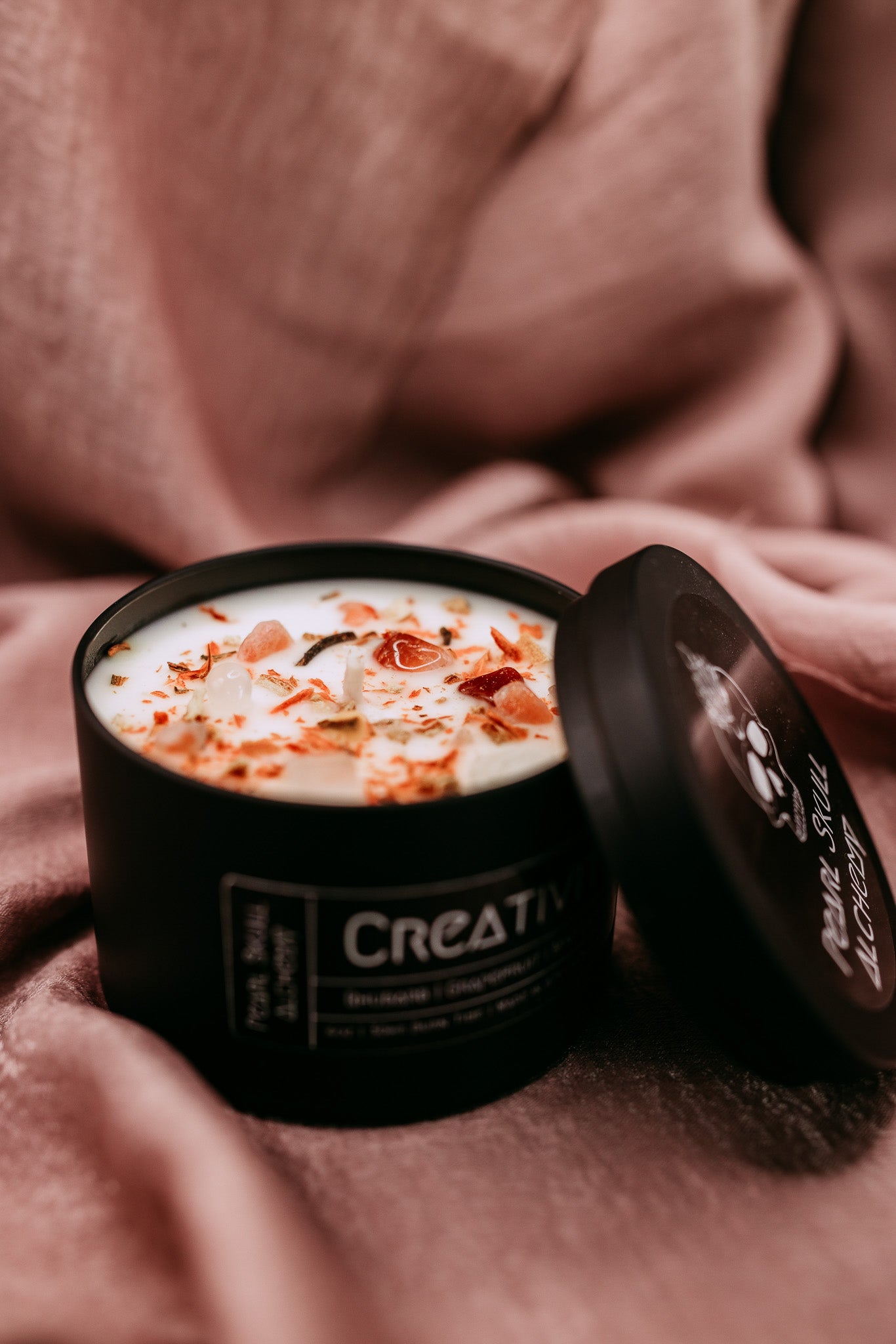 Creativity Pearl Skull Alchemy Spell Candle
