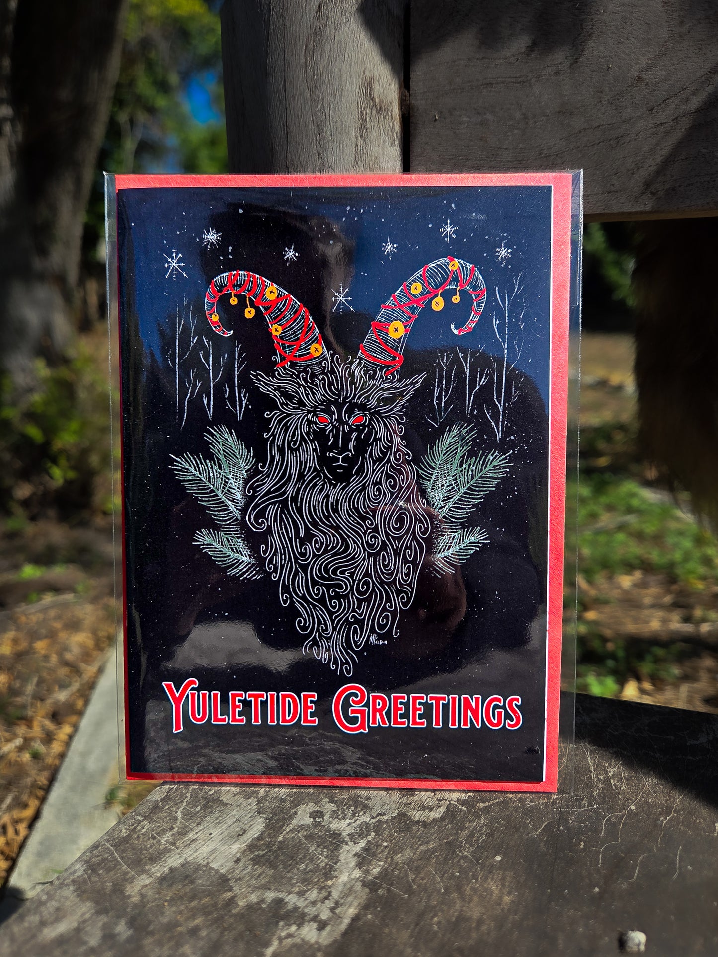 Dark Yule Goat Christmas Card