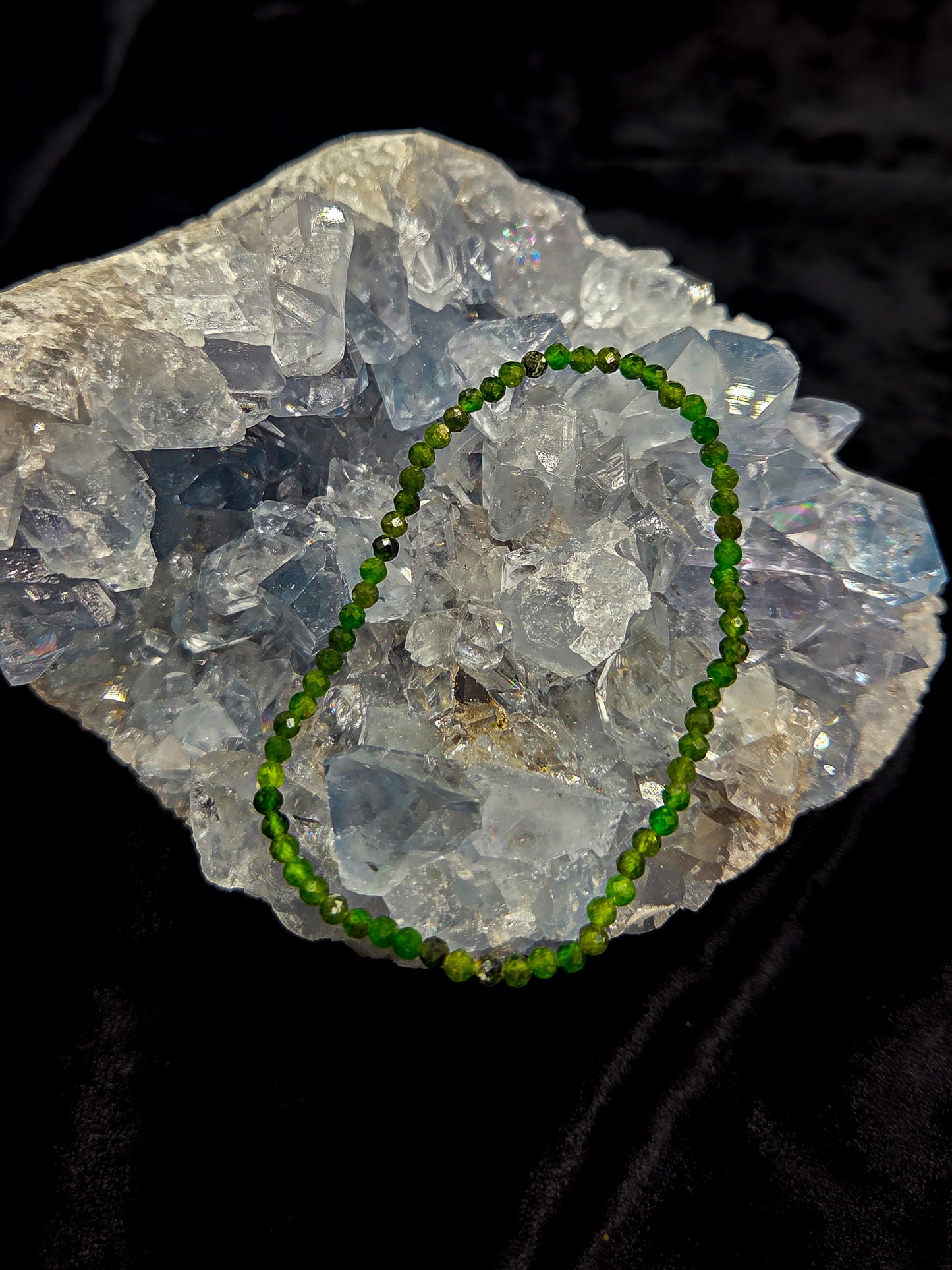 Diopside 3mm Faceted Bracelet