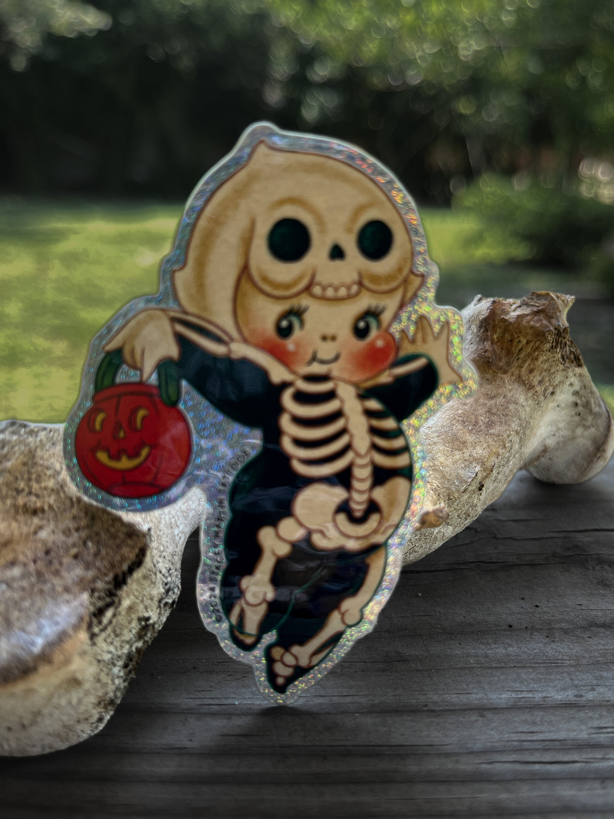 Skeleton Kewpie Sticker
