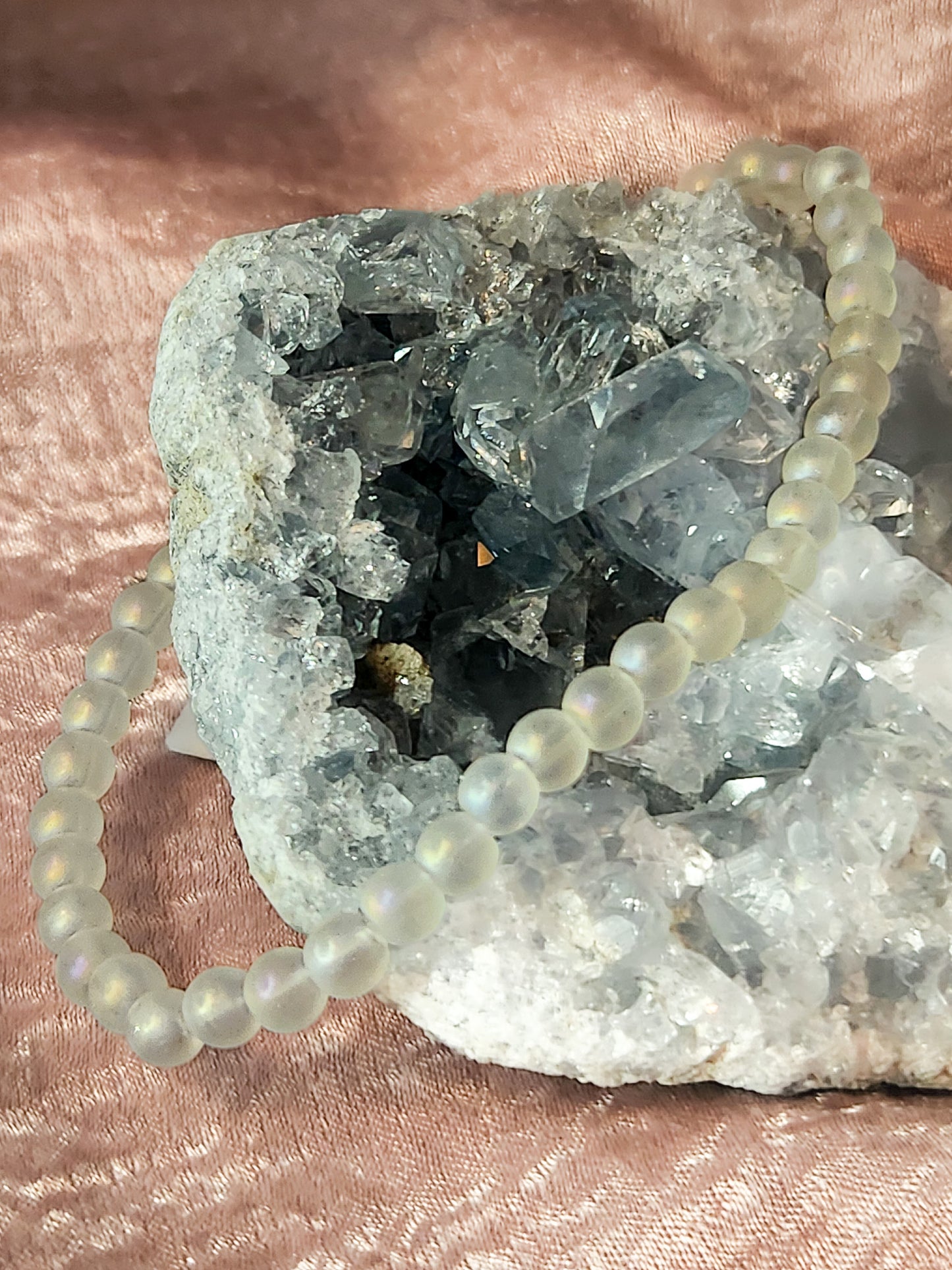 Frosted Clear Quartz 4mm Bracelets