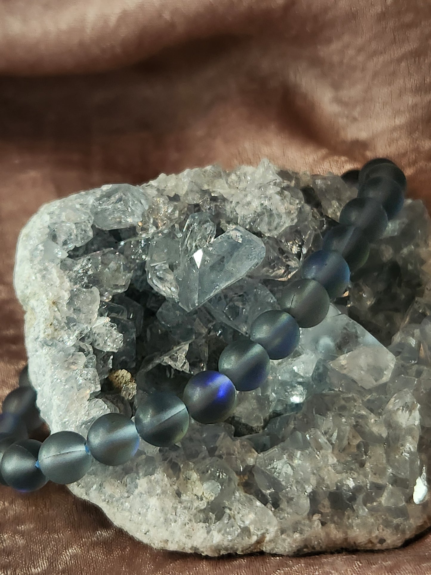 Frosted Grey Quartz 6mm Bracelets