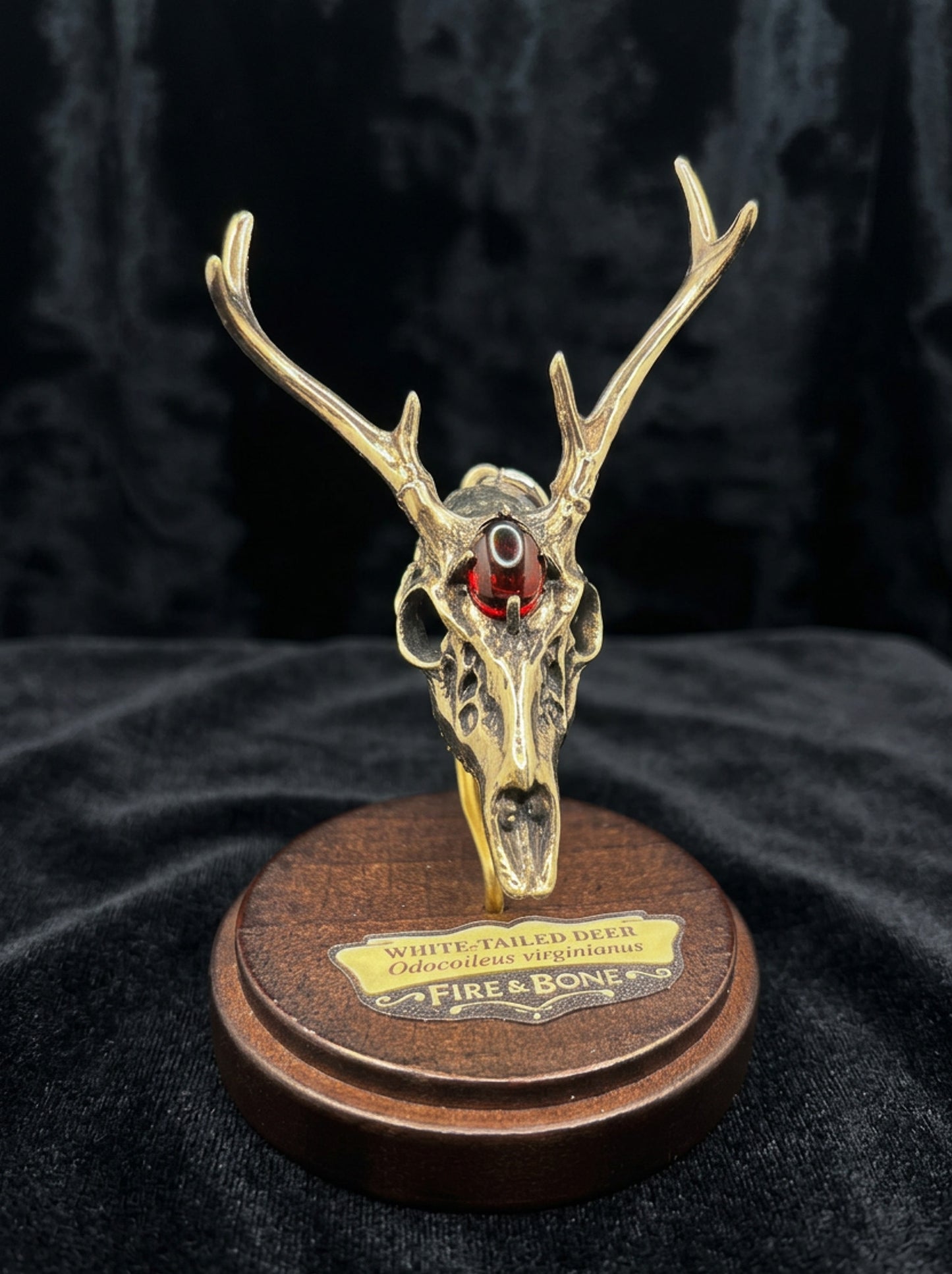 Gemstone Deer Skull Necklace