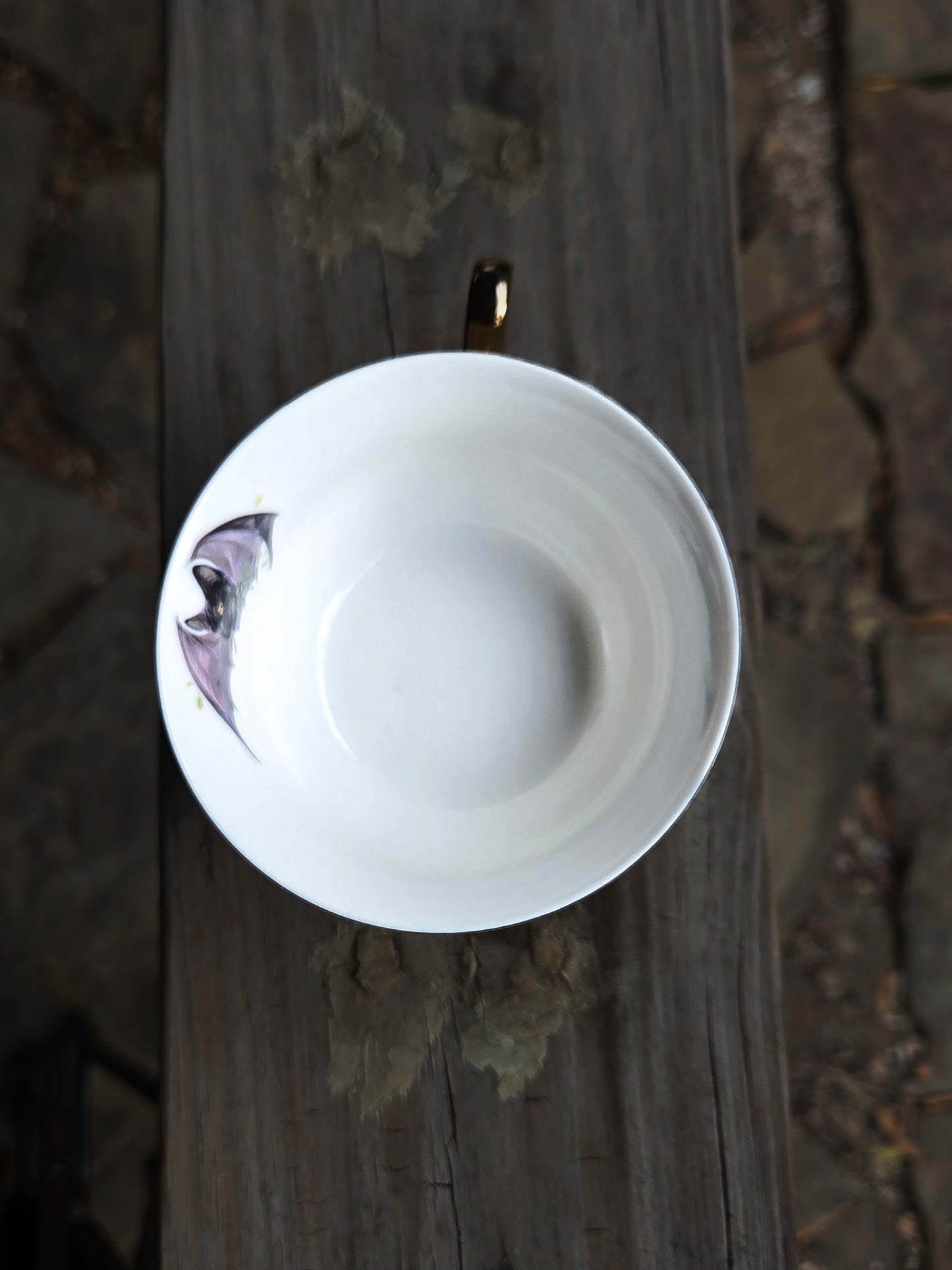 Gilded Feline Teacup and Saucer Set