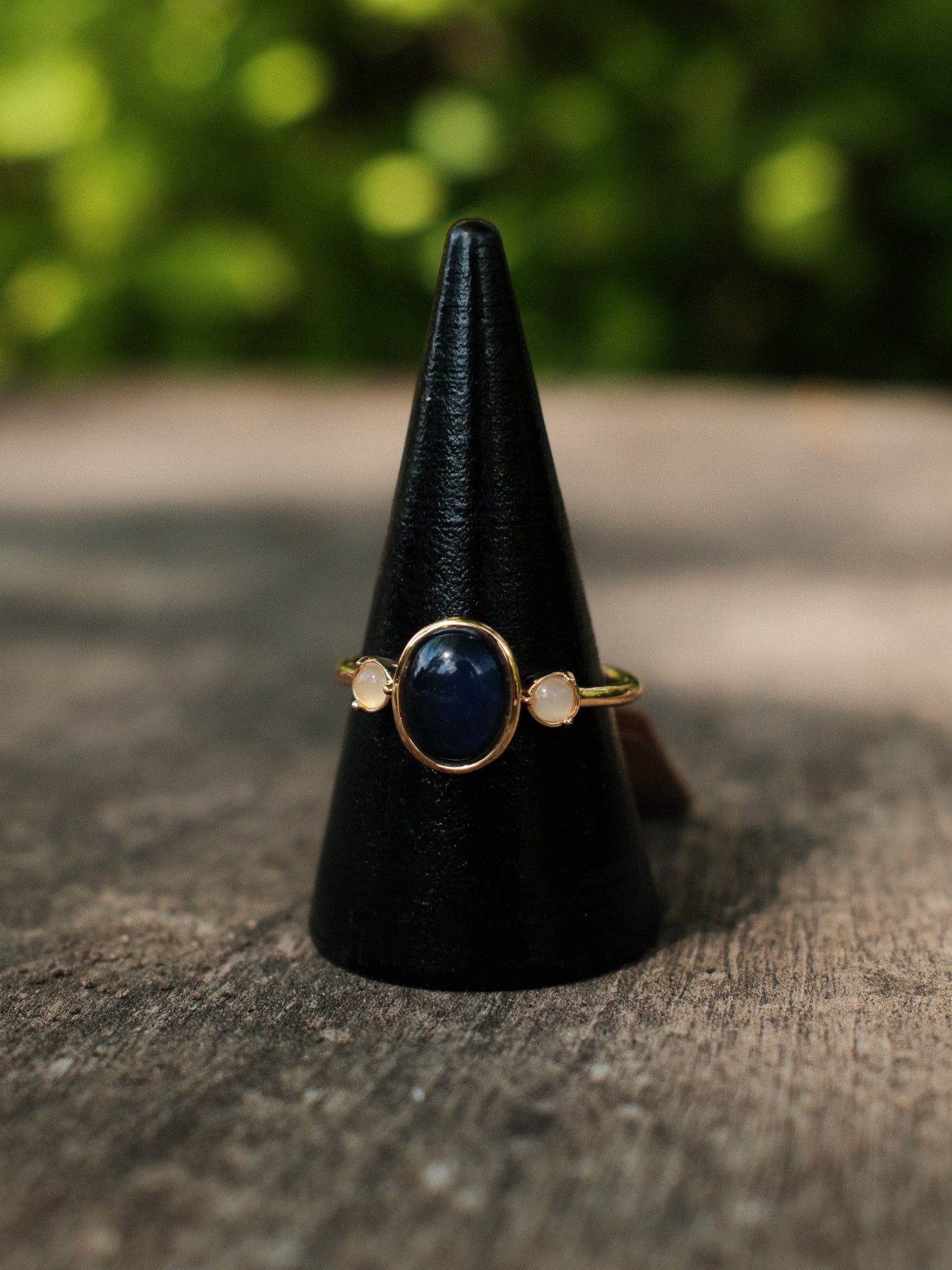 Gold Tone Moonstone Mood Ring