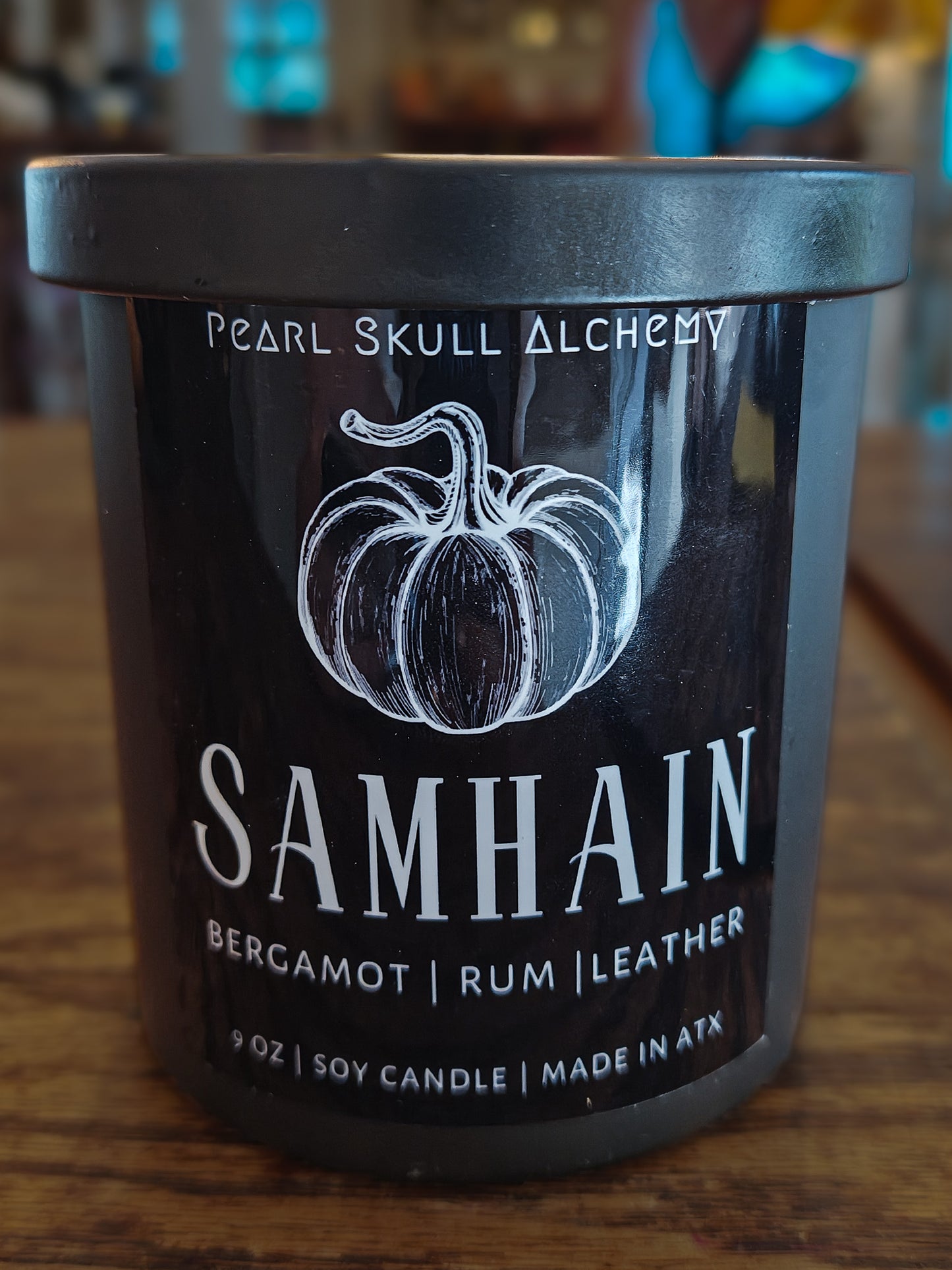 Samhain Pearl Skull Alchemy Candle