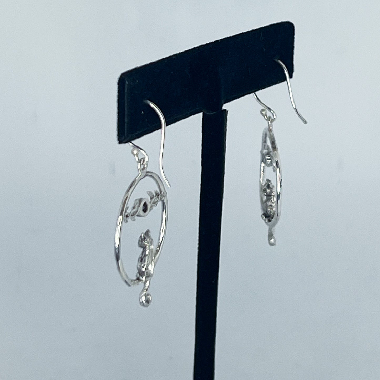 Sterling Silver Mystic Moon & Cat Phase Hoop Earrings