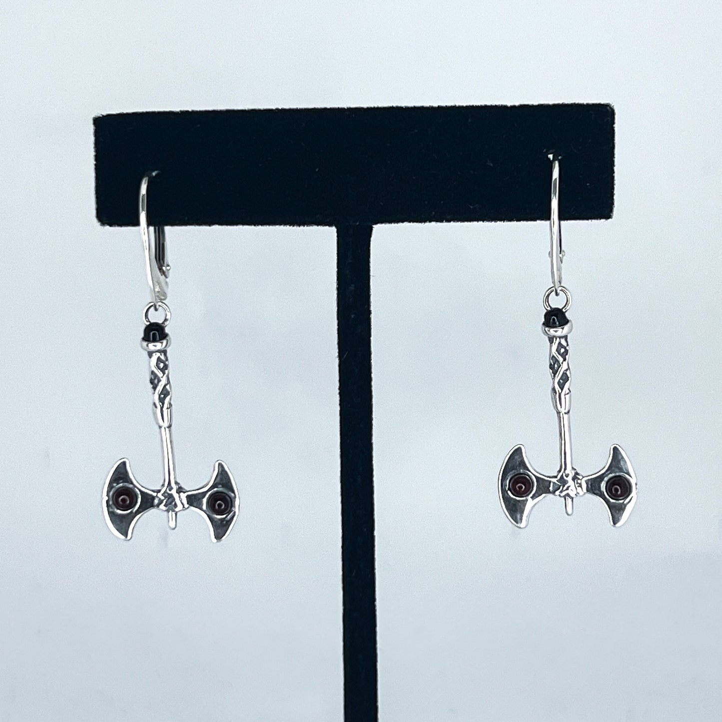 Amber Axe Earrings on Hooks