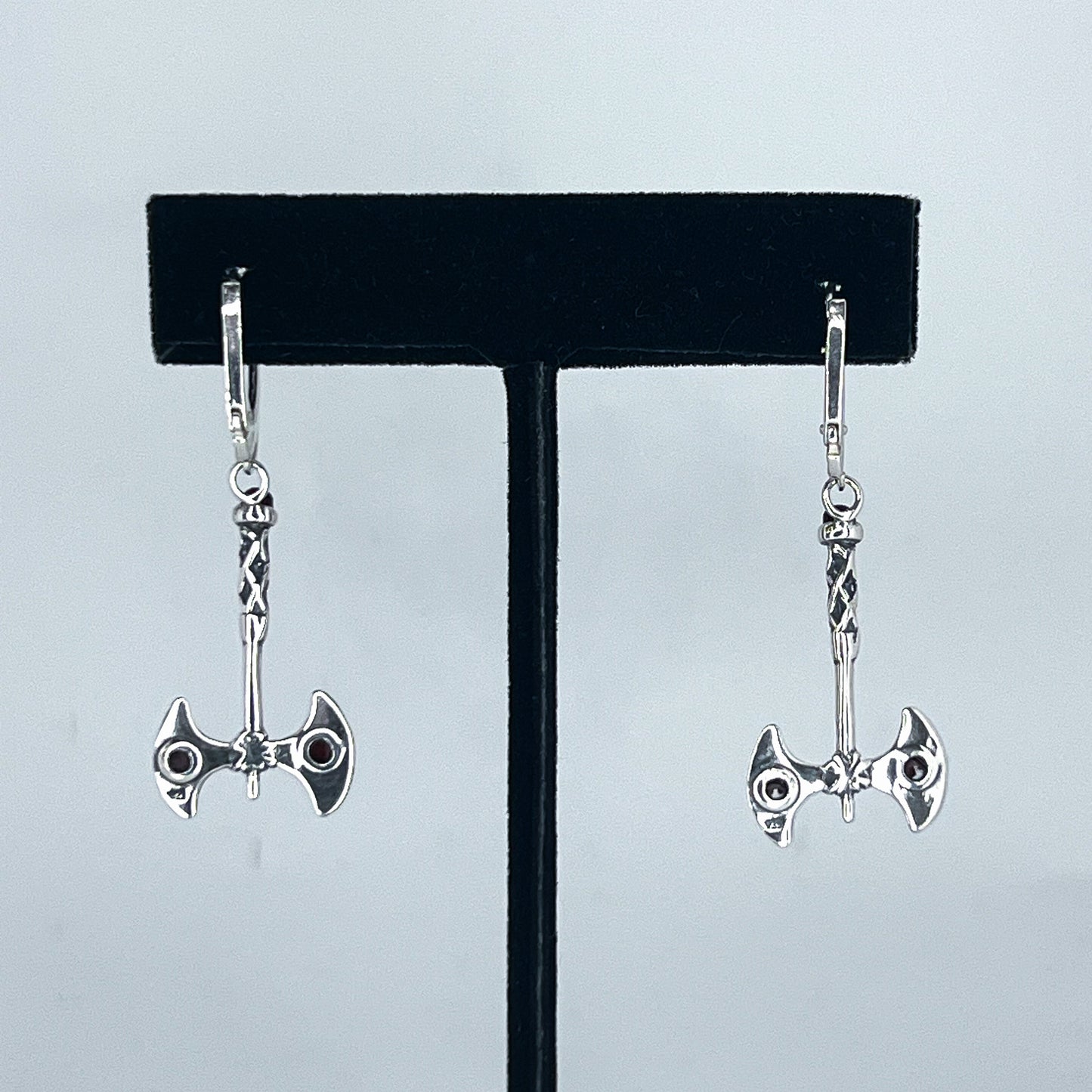 Amber Axe Earrings on Hooks