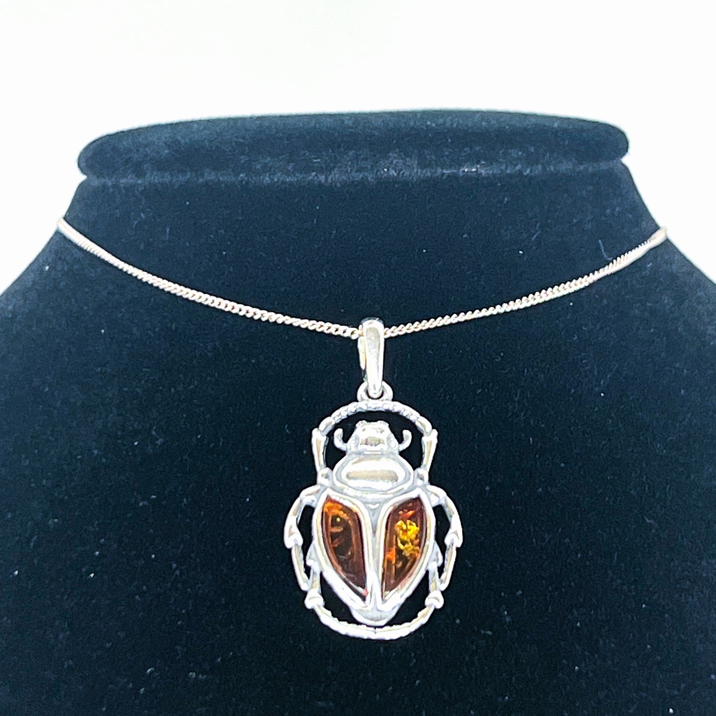 Cherry Amber Scarab Pendant