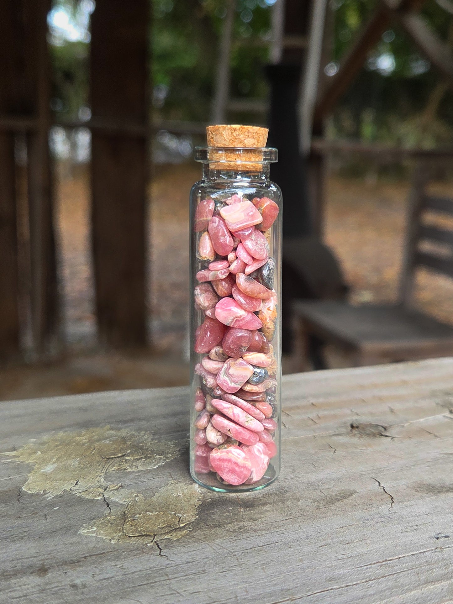 Rhodochrosite Crystal Chip Jar