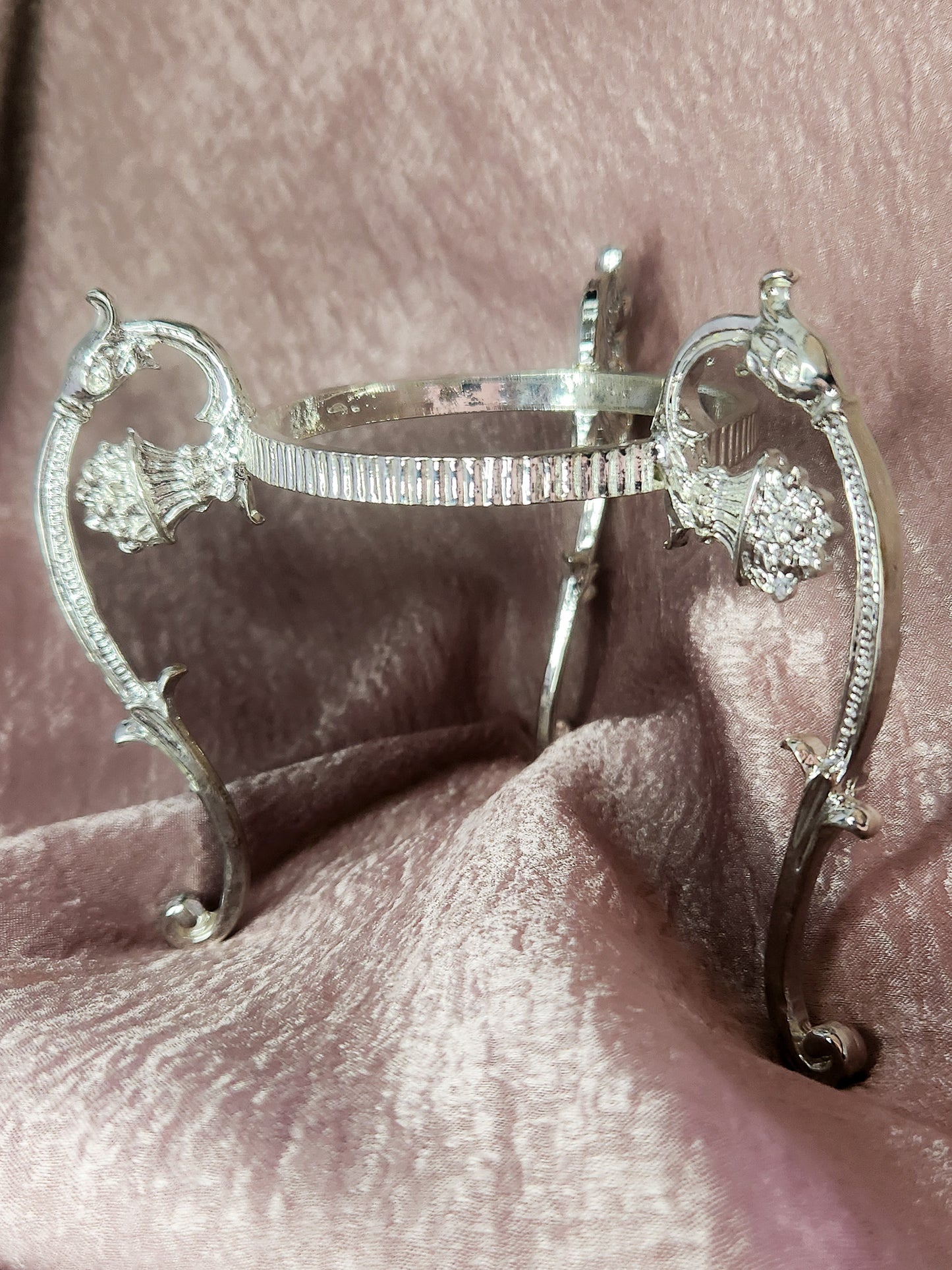 Large Silver Antique Sphere Holder