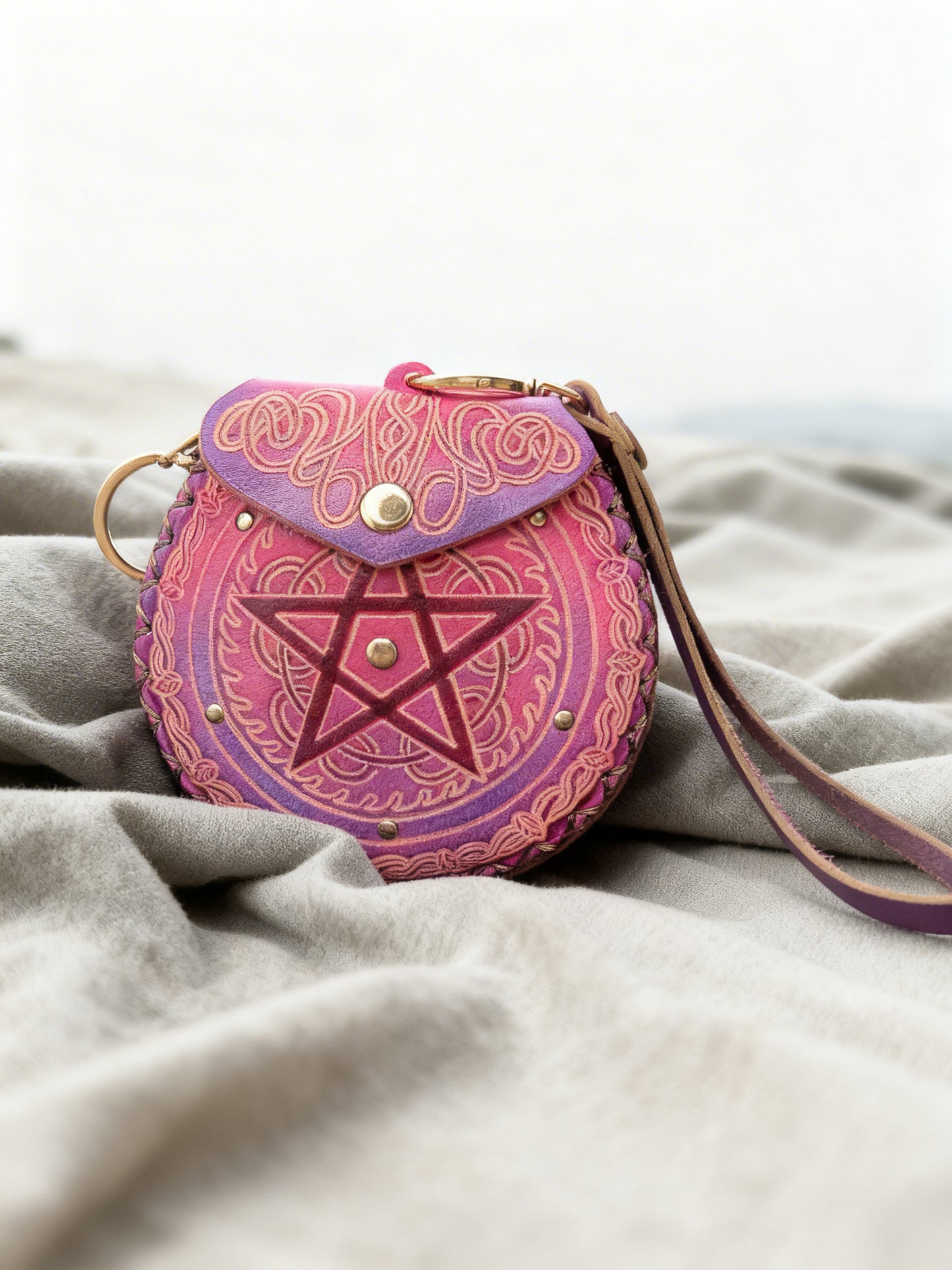 Leather Pentagram Wristlet