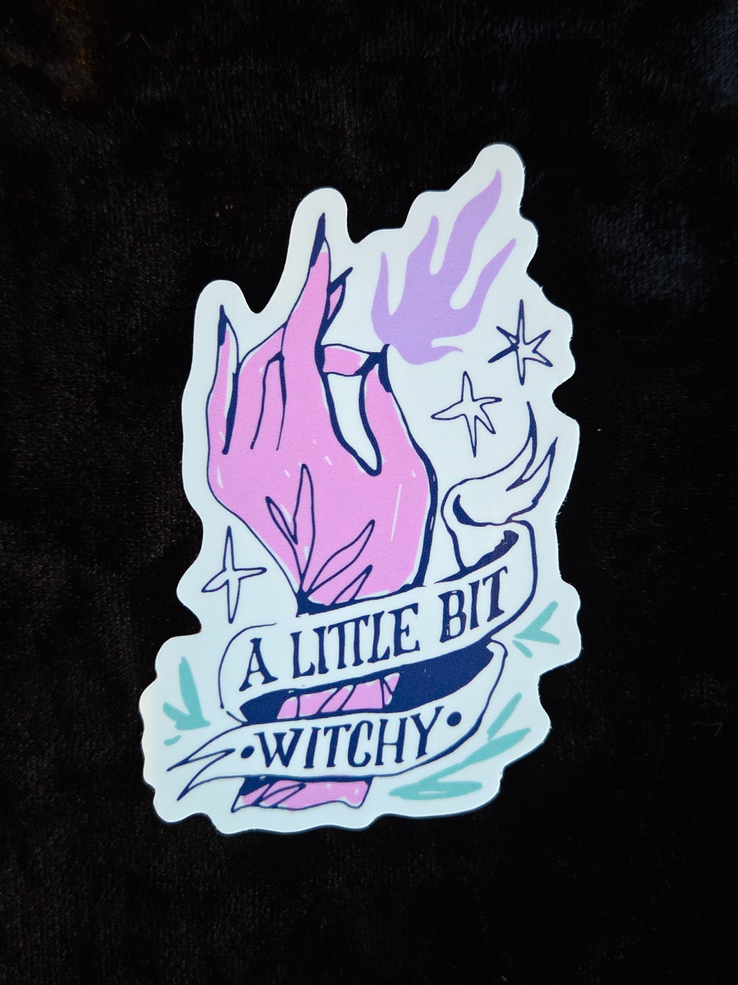 Little Bit Witchy Hand Sticker - 3"