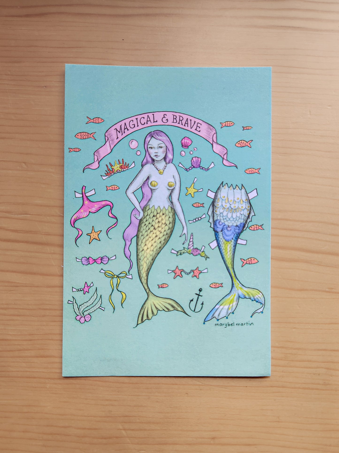 Magical and Brave Mermaid Postcard