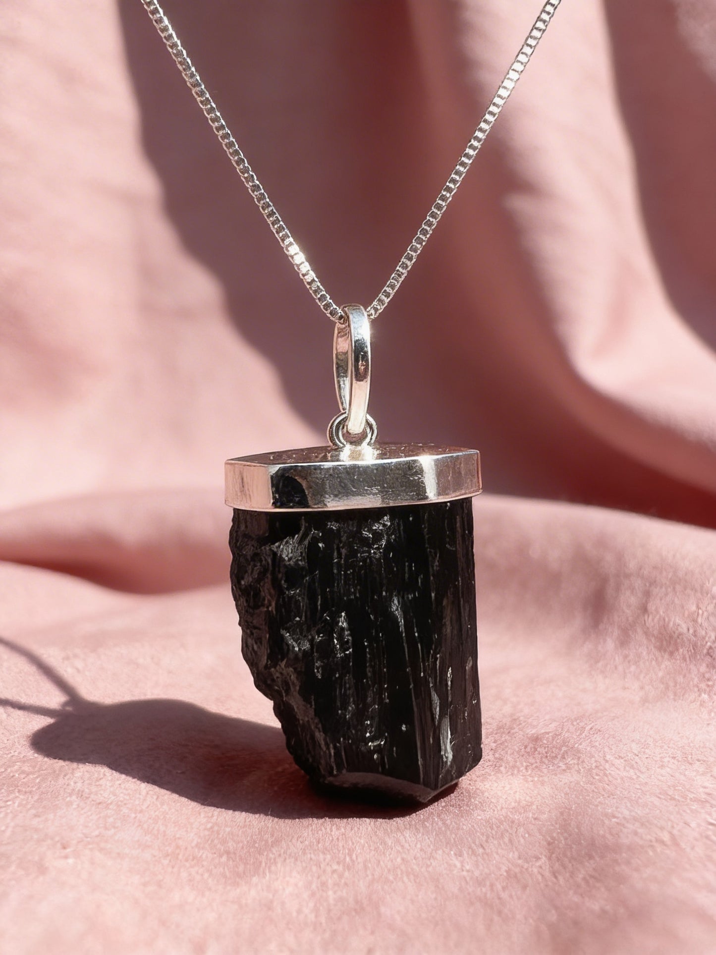 Raw Black Tourmaline Pendant