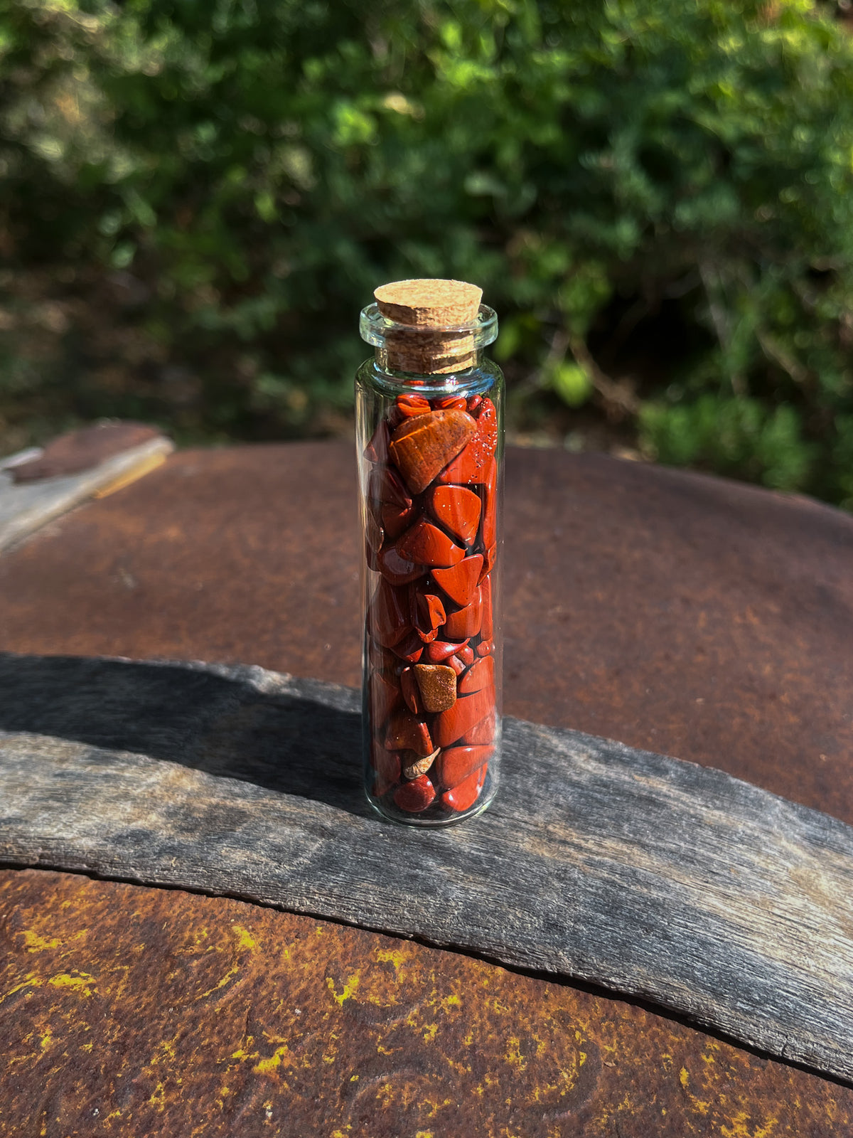 Red Jasper Crystal Chip Jar