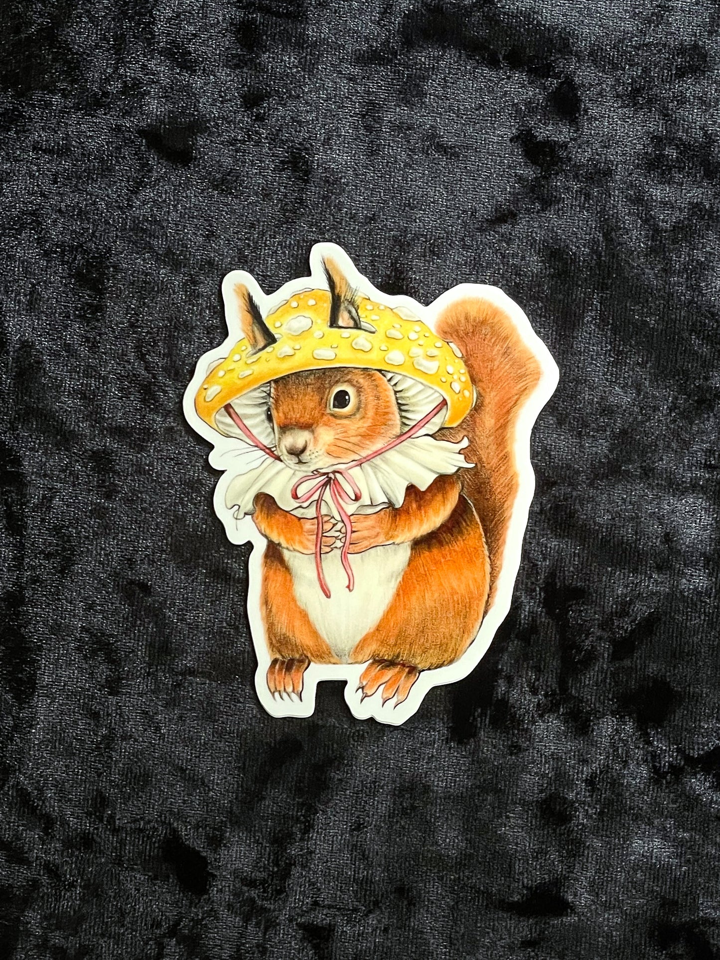 Squirrel in Mushroom Hat Sticker