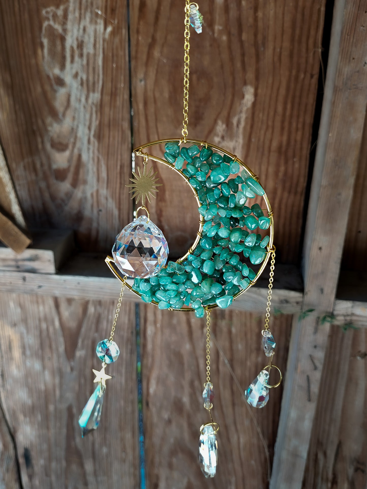 Crystal Chip Moon Suncatcher