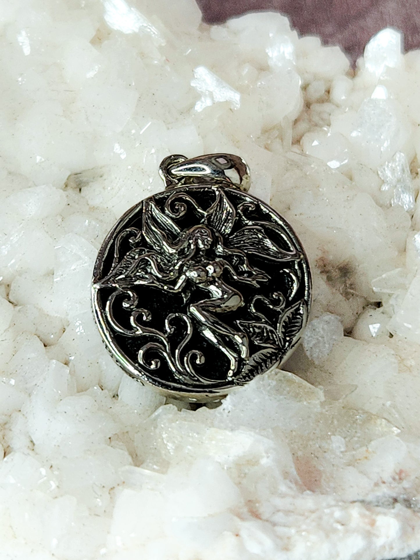 Small Sterling Silver Fairy Pendant