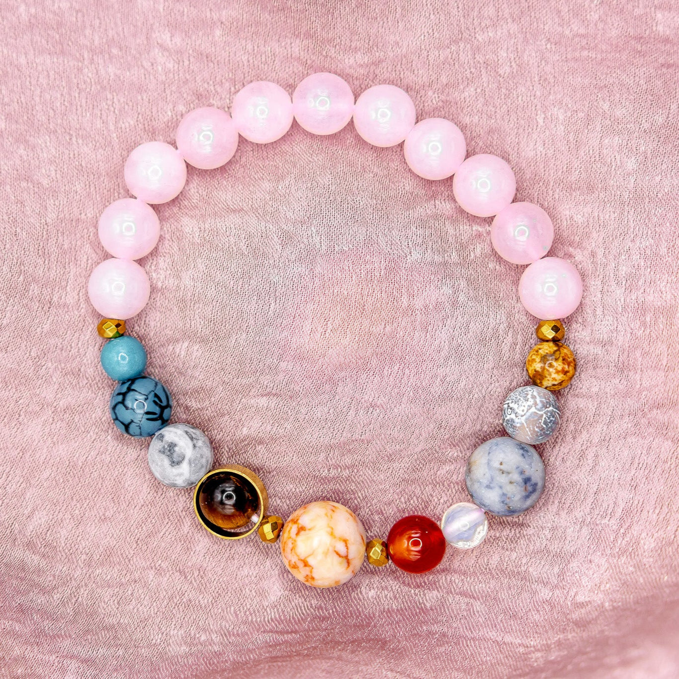 Solar System Bracelet: Rose Quartz