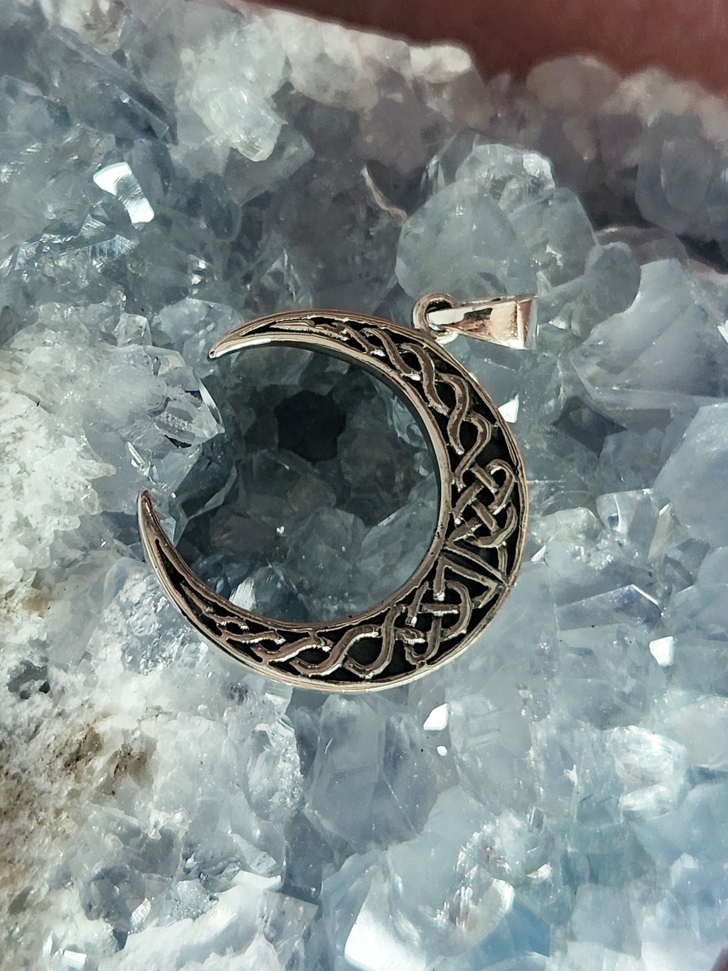 Sterling Silver Celtic Moon Pendant