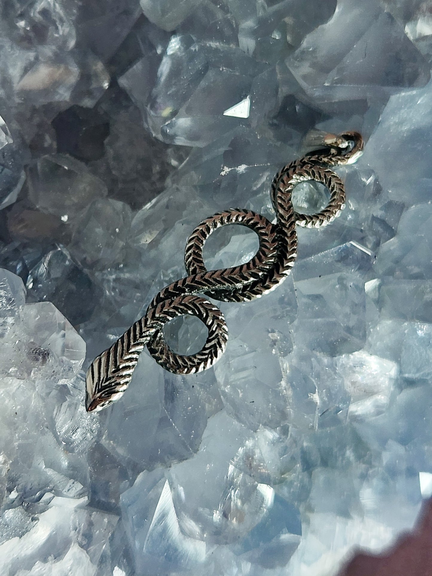 Sterling Silver Coiled Snake Pendant