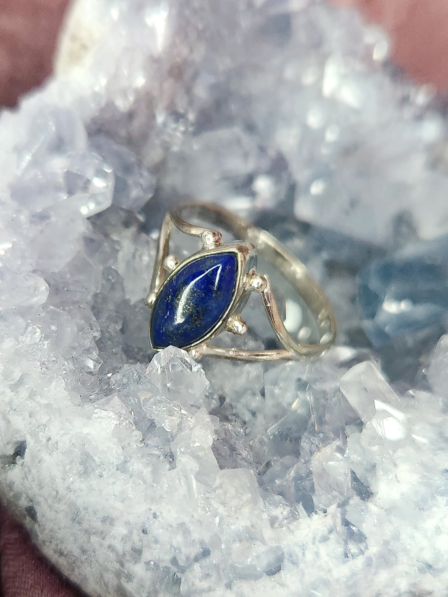 Sterling Silver Dot Crystal Ring