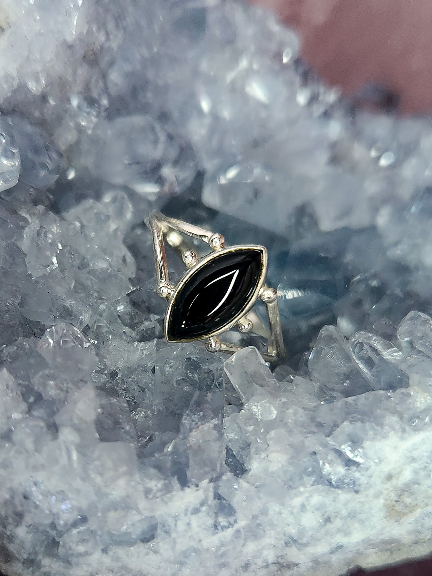 Sterling Silver Dot Crystal Ring