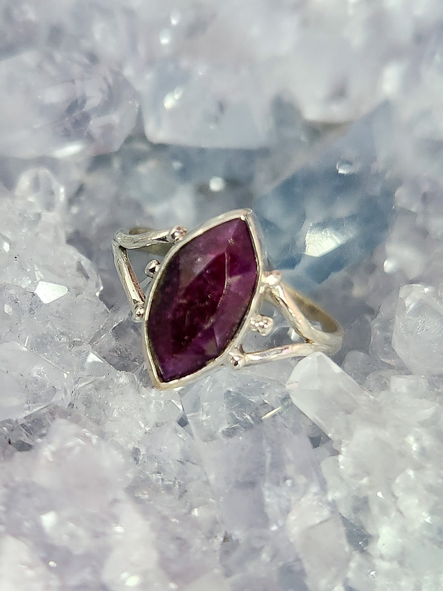 Sterling Silver Dot Crystal Ring