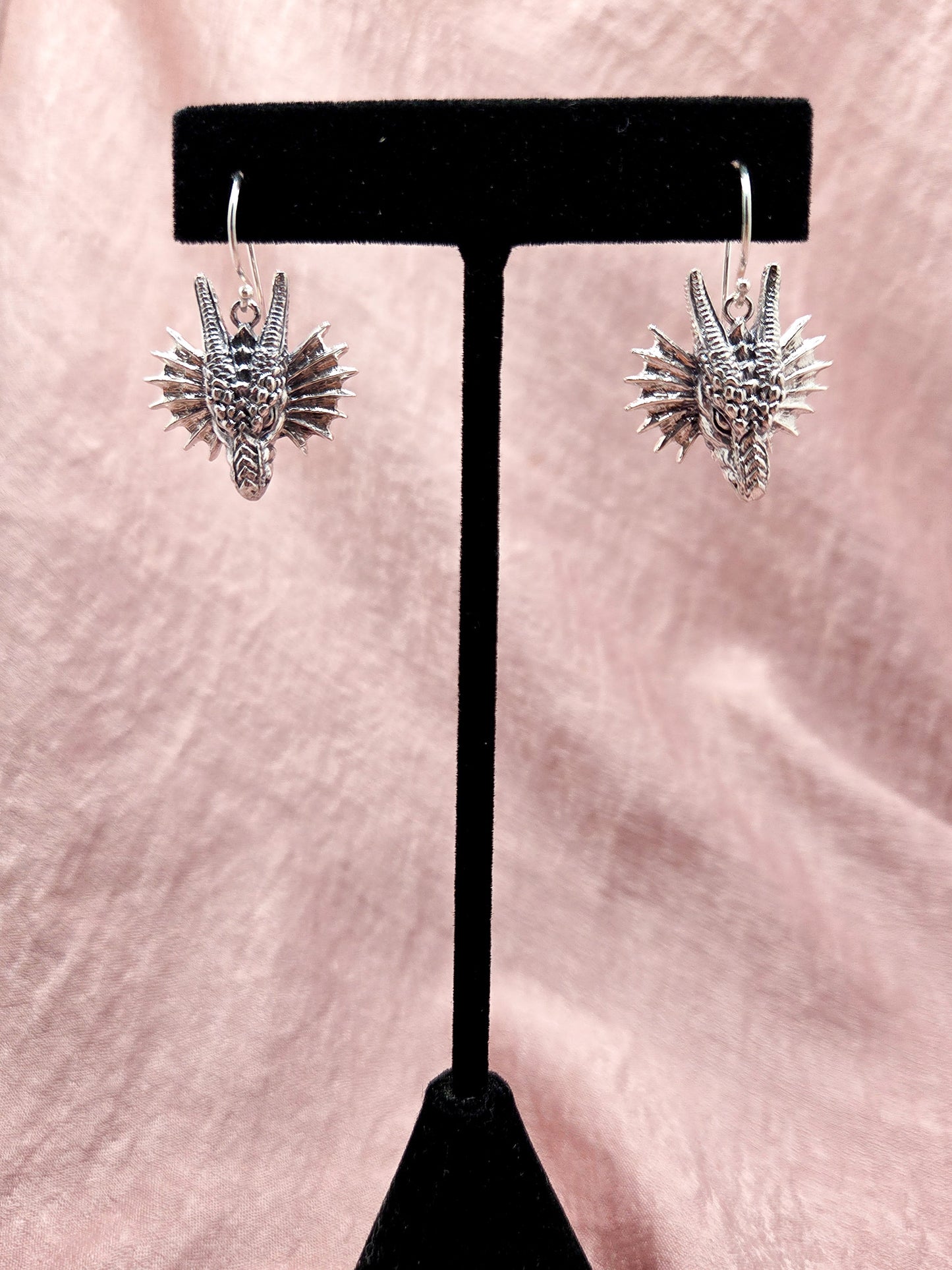 Sterling Silver Dragon Head Earrings