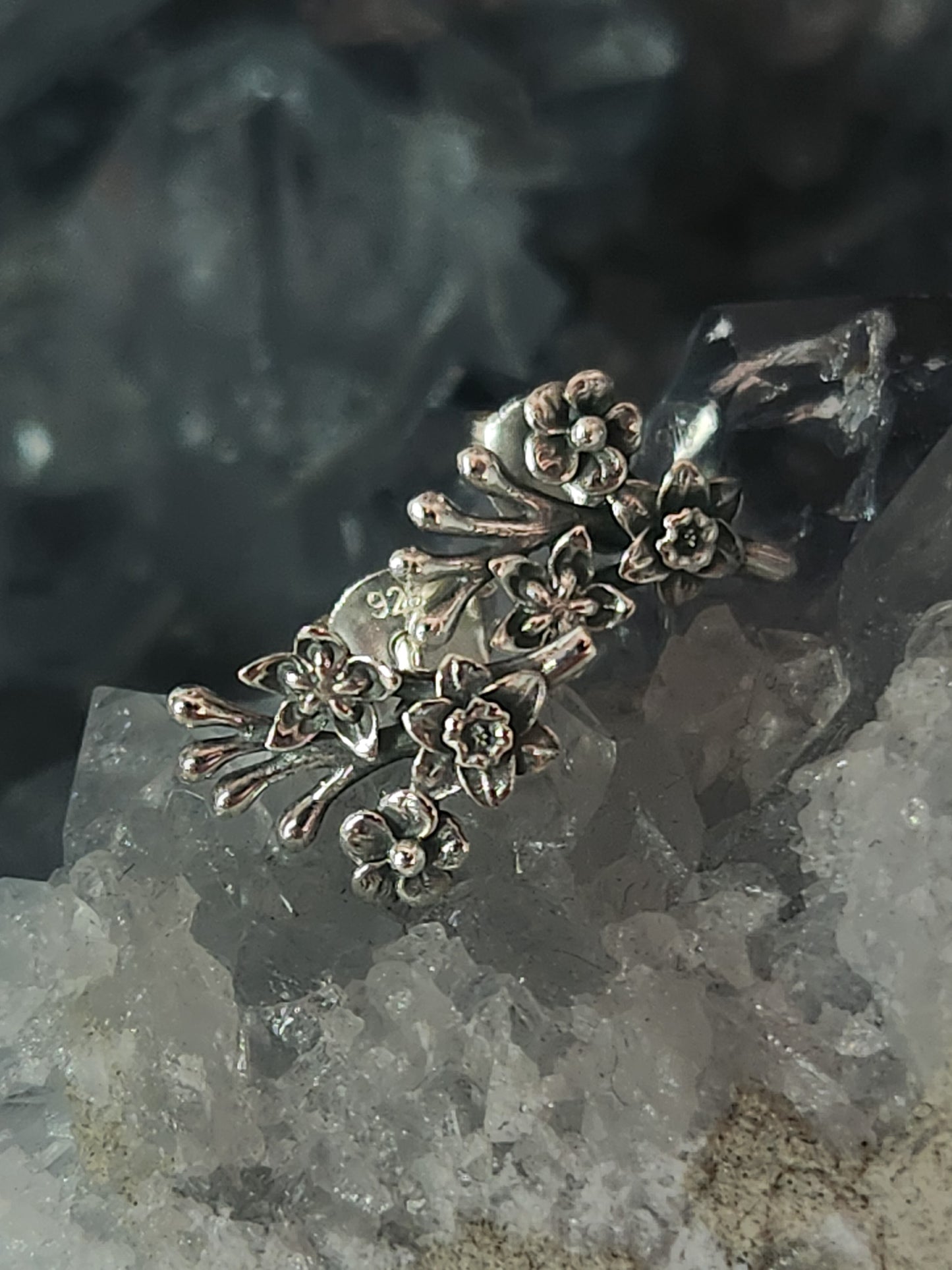 Sterling Silver Flower Bouquet Post Earrings