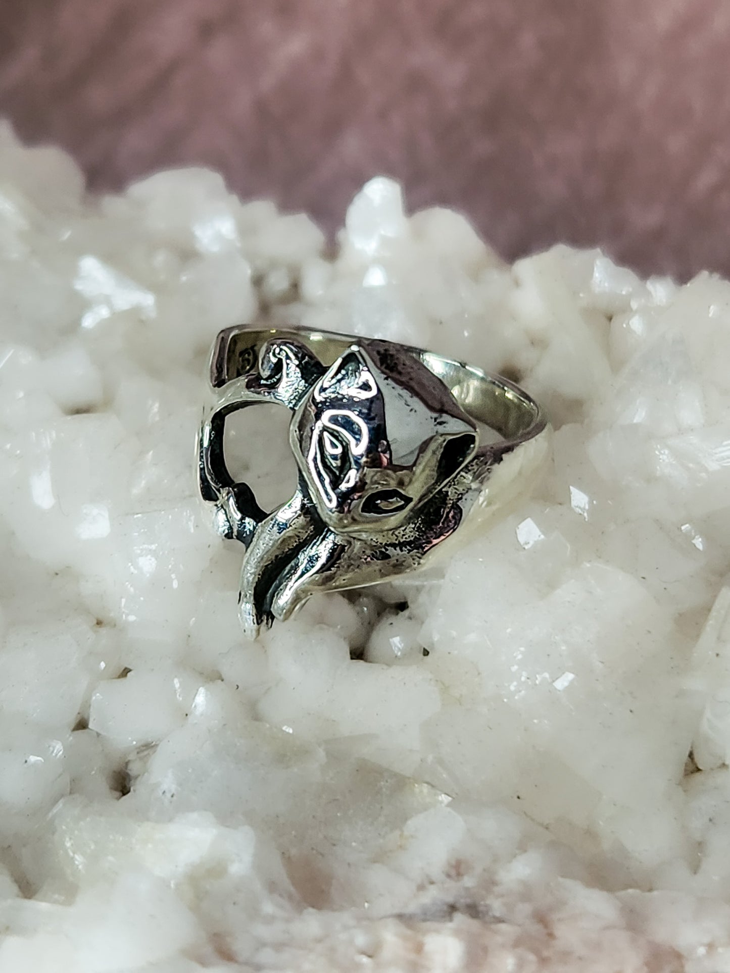 Sterling Silver Kitty Ring