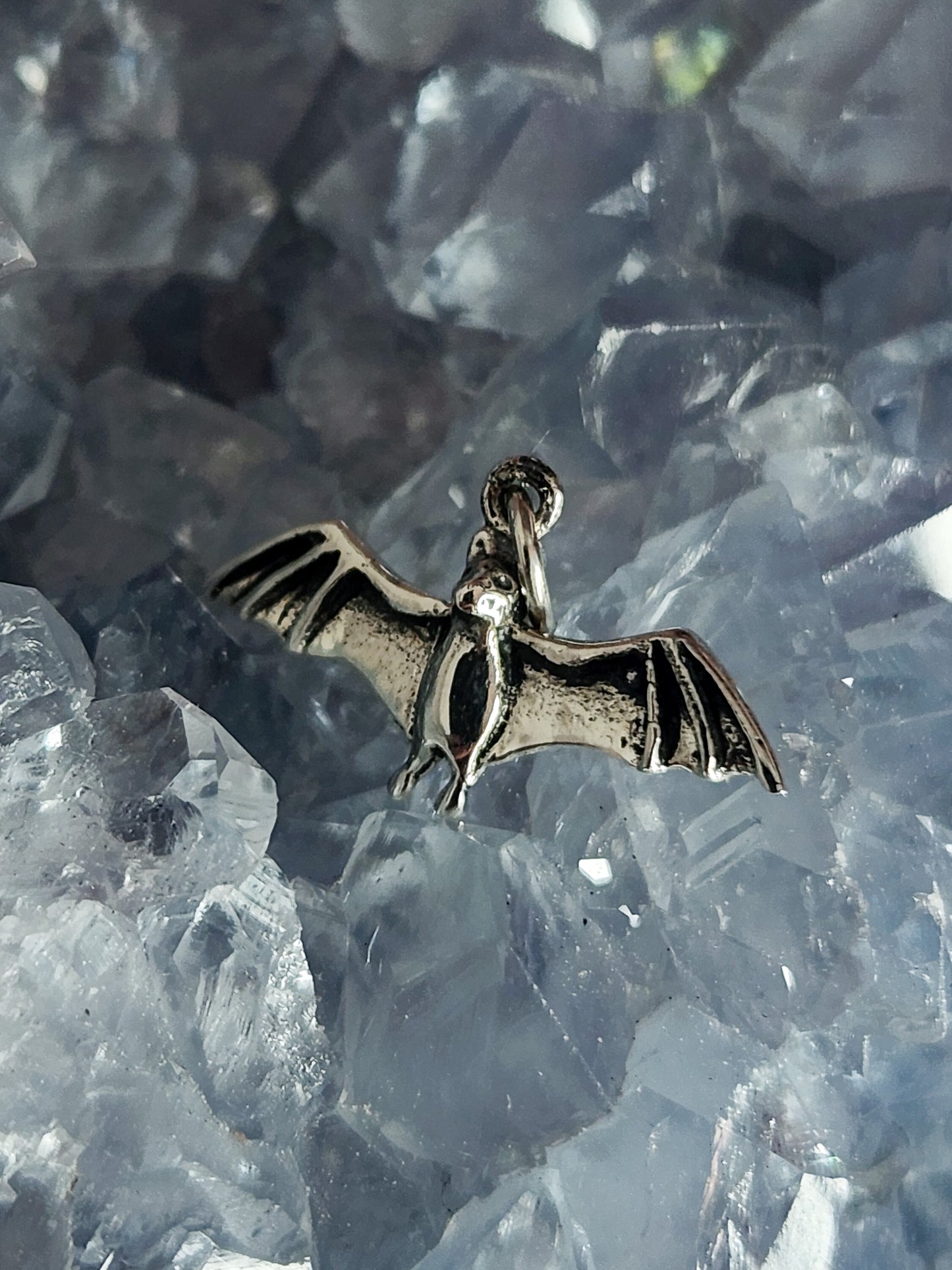 Sterling Silver Mini Flying Bat Pendant