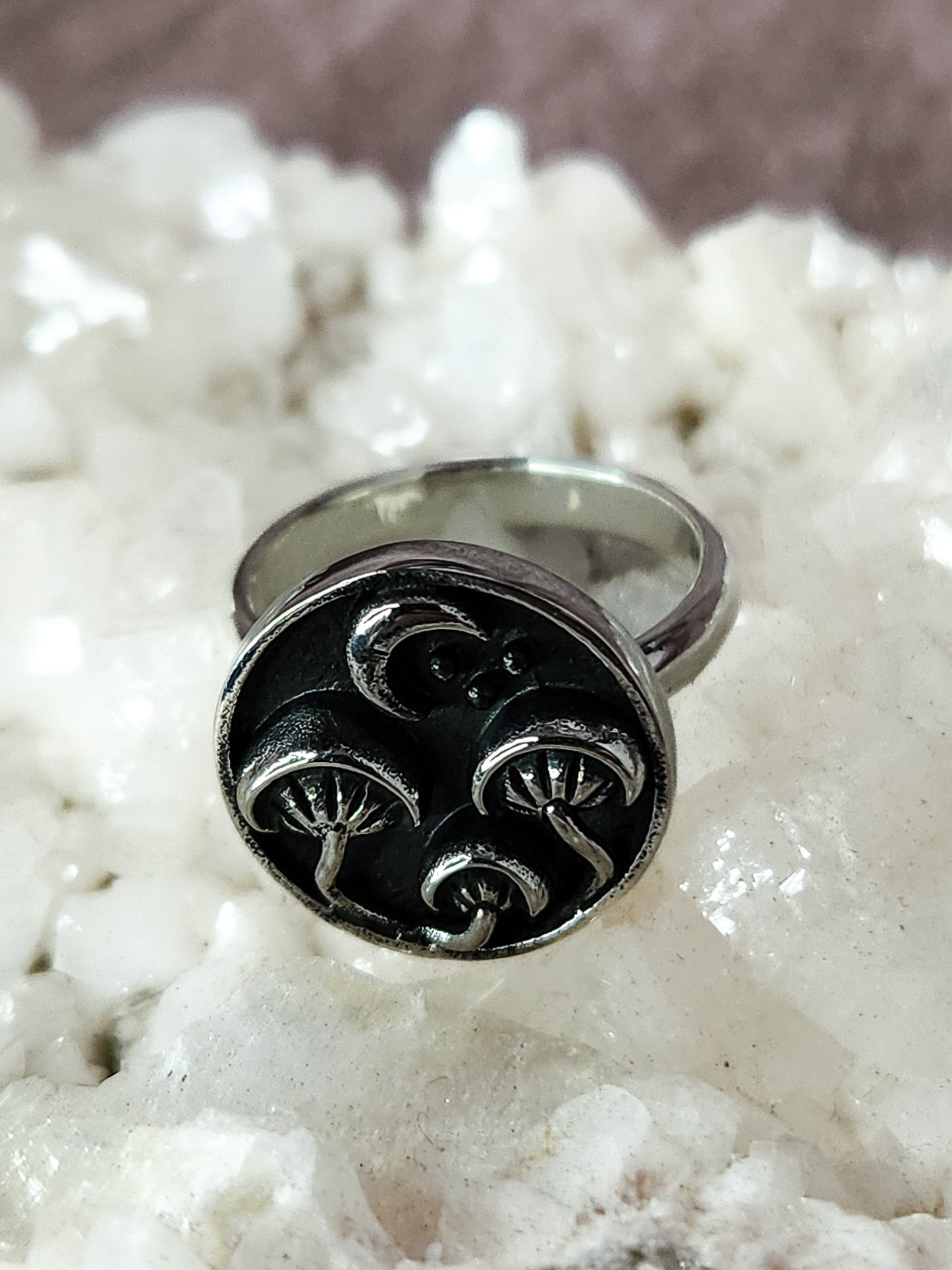 Sterling Silver Mushroom Coin Ring