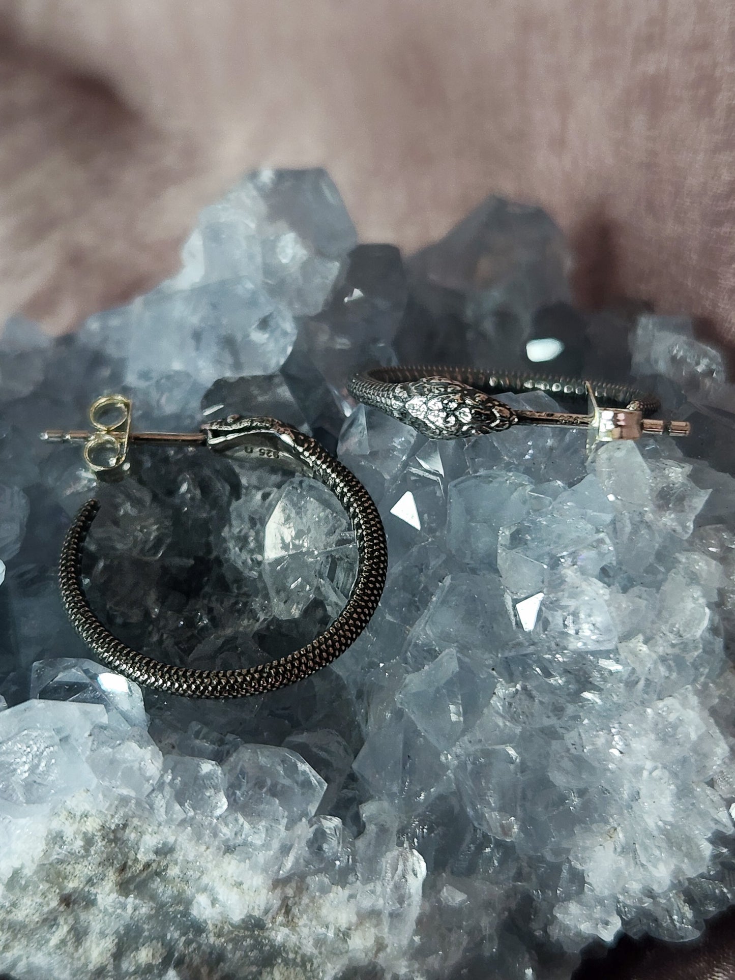 Sterling Silver Ouroboros Hoop Earrings
