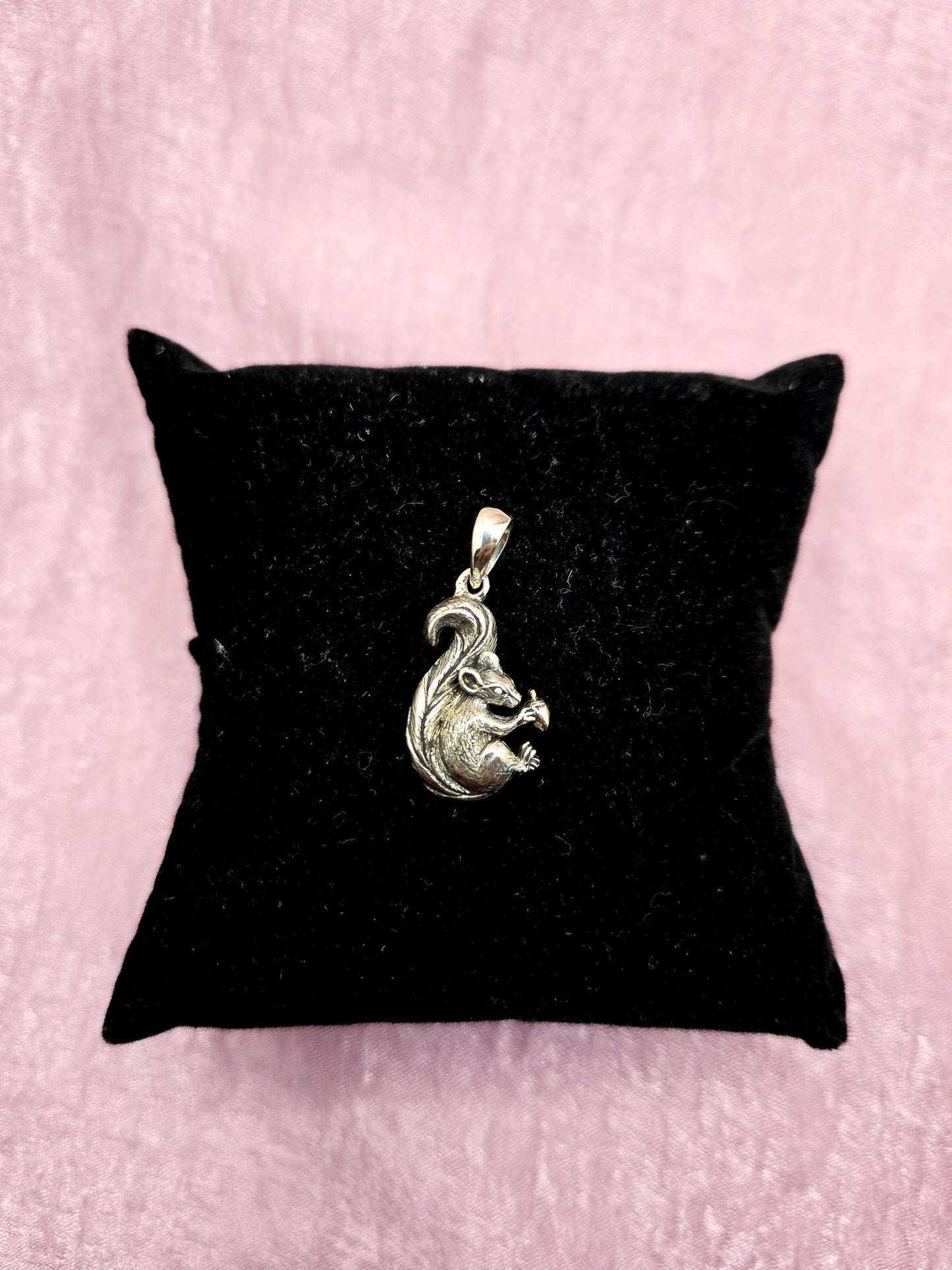 Sterling Silver Squirrel with Acorn Small Pendant