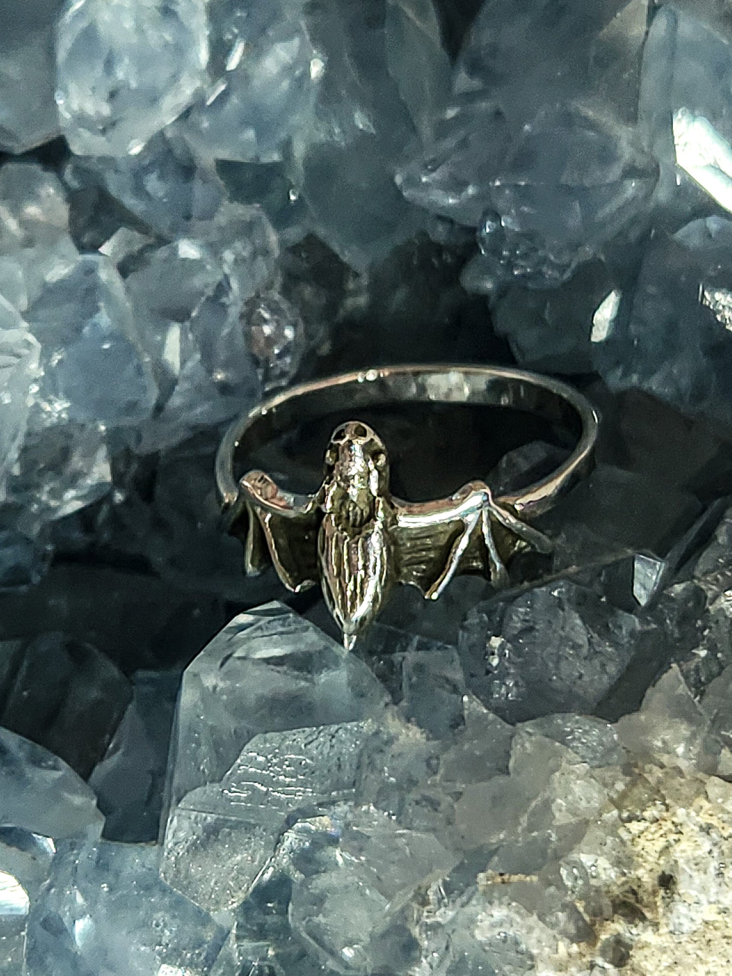 Sterling Silver Flying Bat Ring