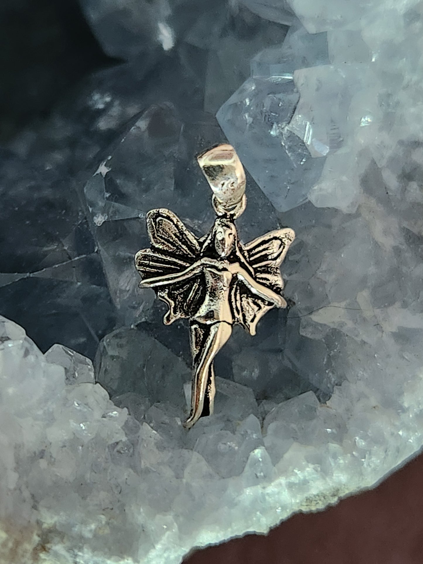 Tiny Fairy Open Wings Pendant
