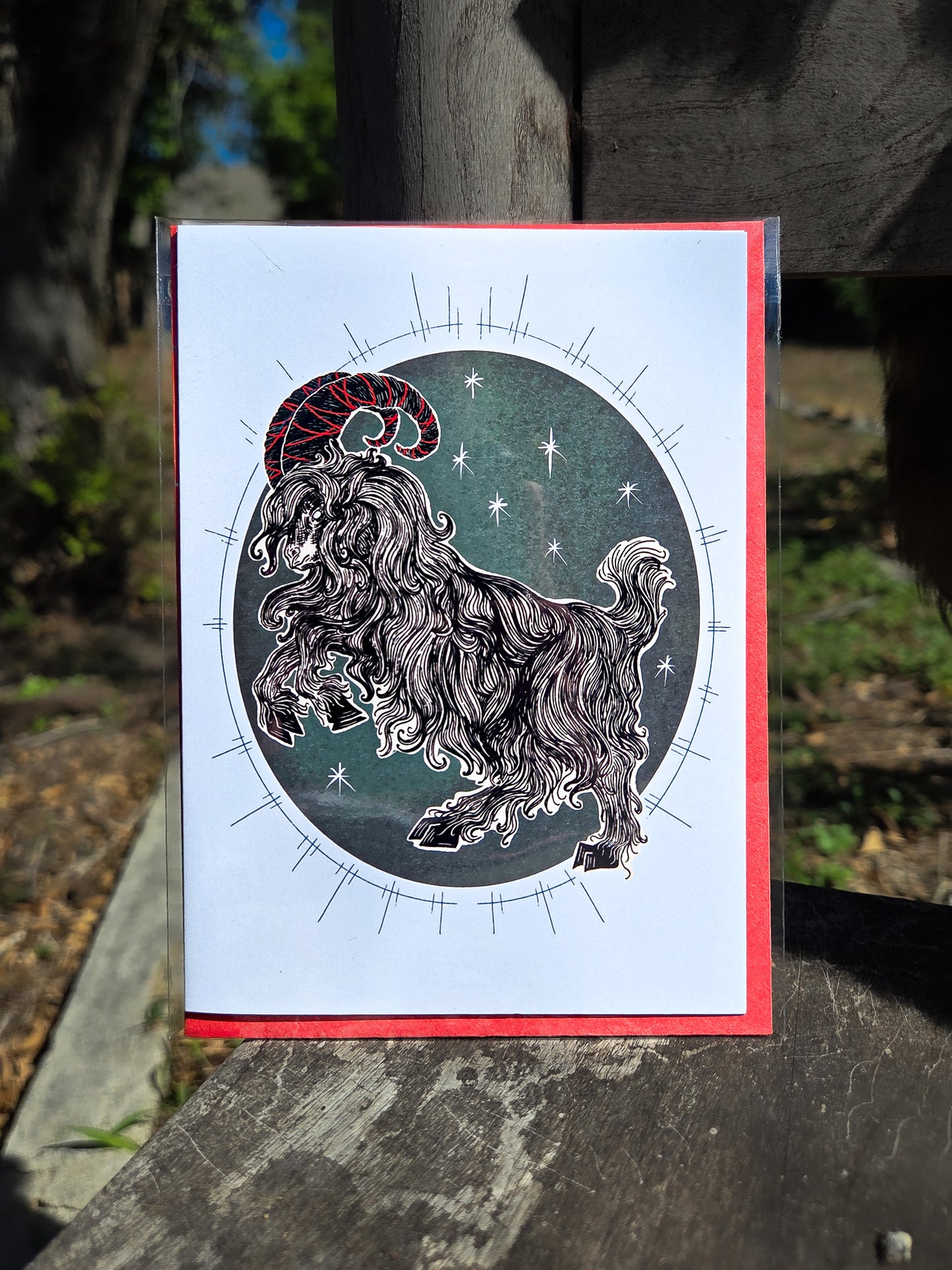 Yule Goat Christmas Card
