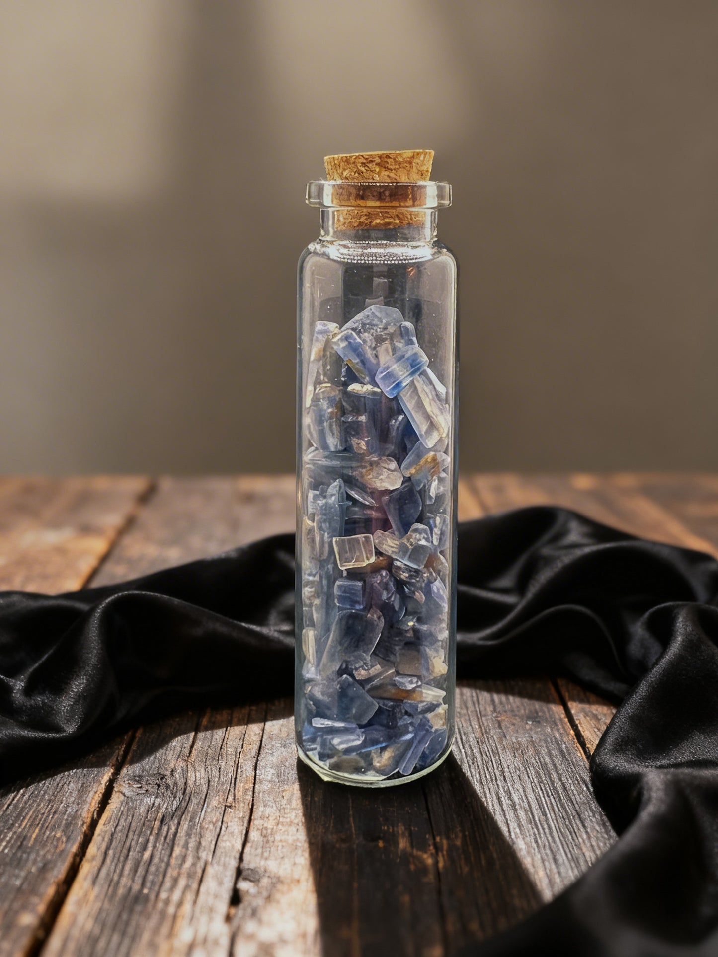 Blue Kyanite Crystal Chip Jar